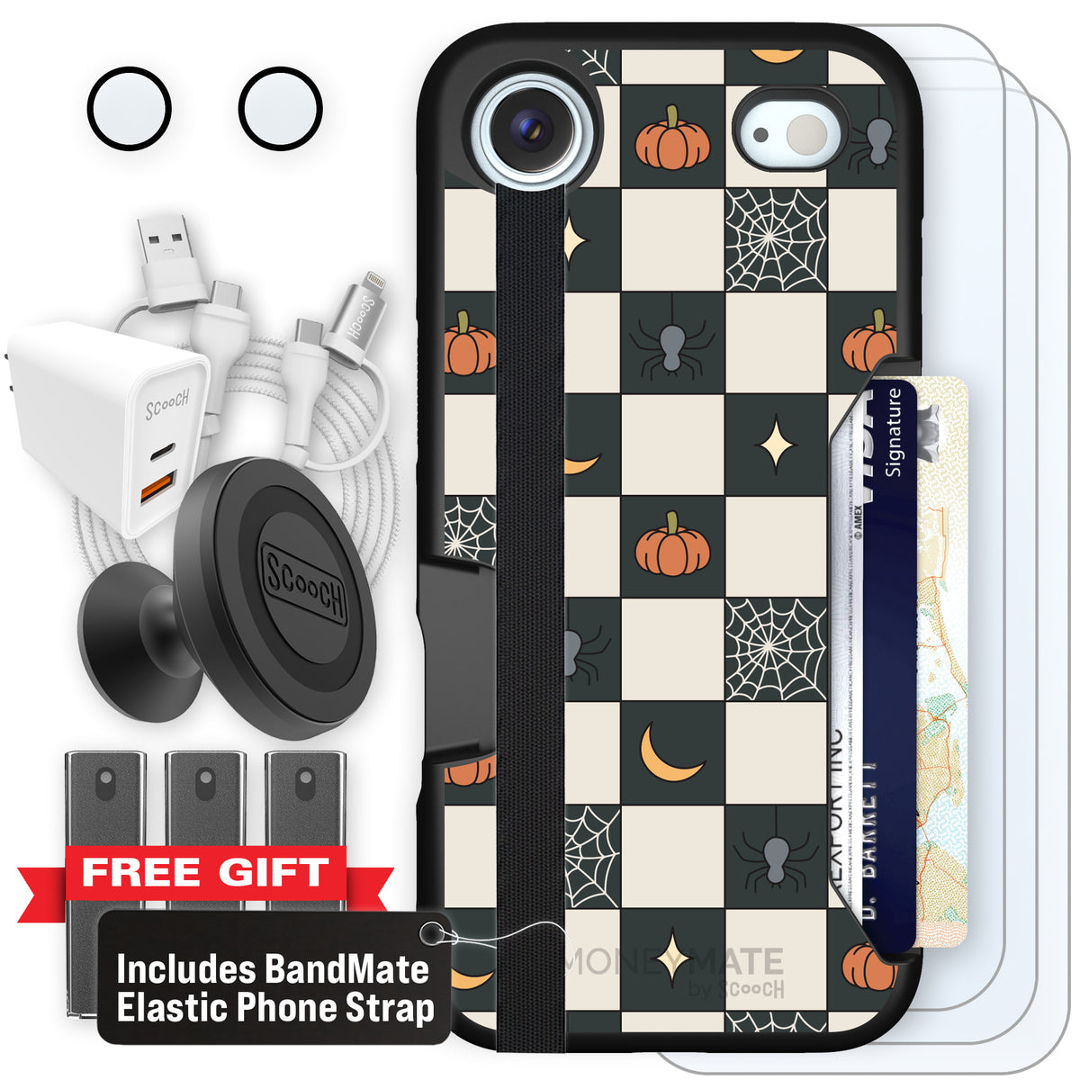 Scooch Moneymate Spooky Squares ultimate bundle featuring the original Spooky Squares print