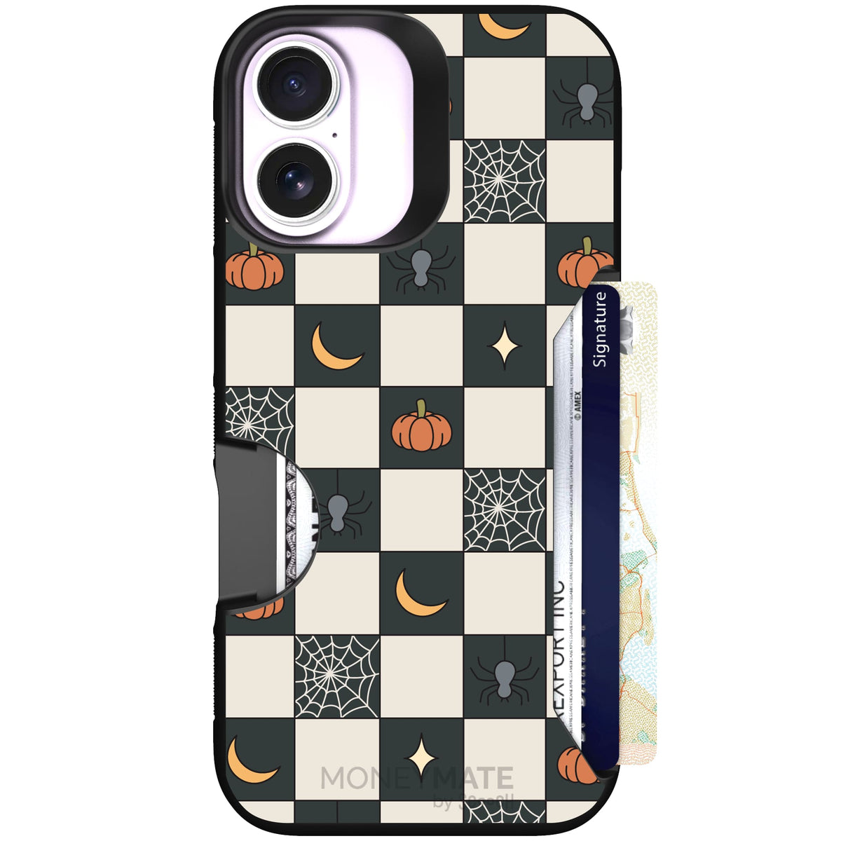 Scooch Moneymate Spooky Squares case featuring the original Spooky Squares print