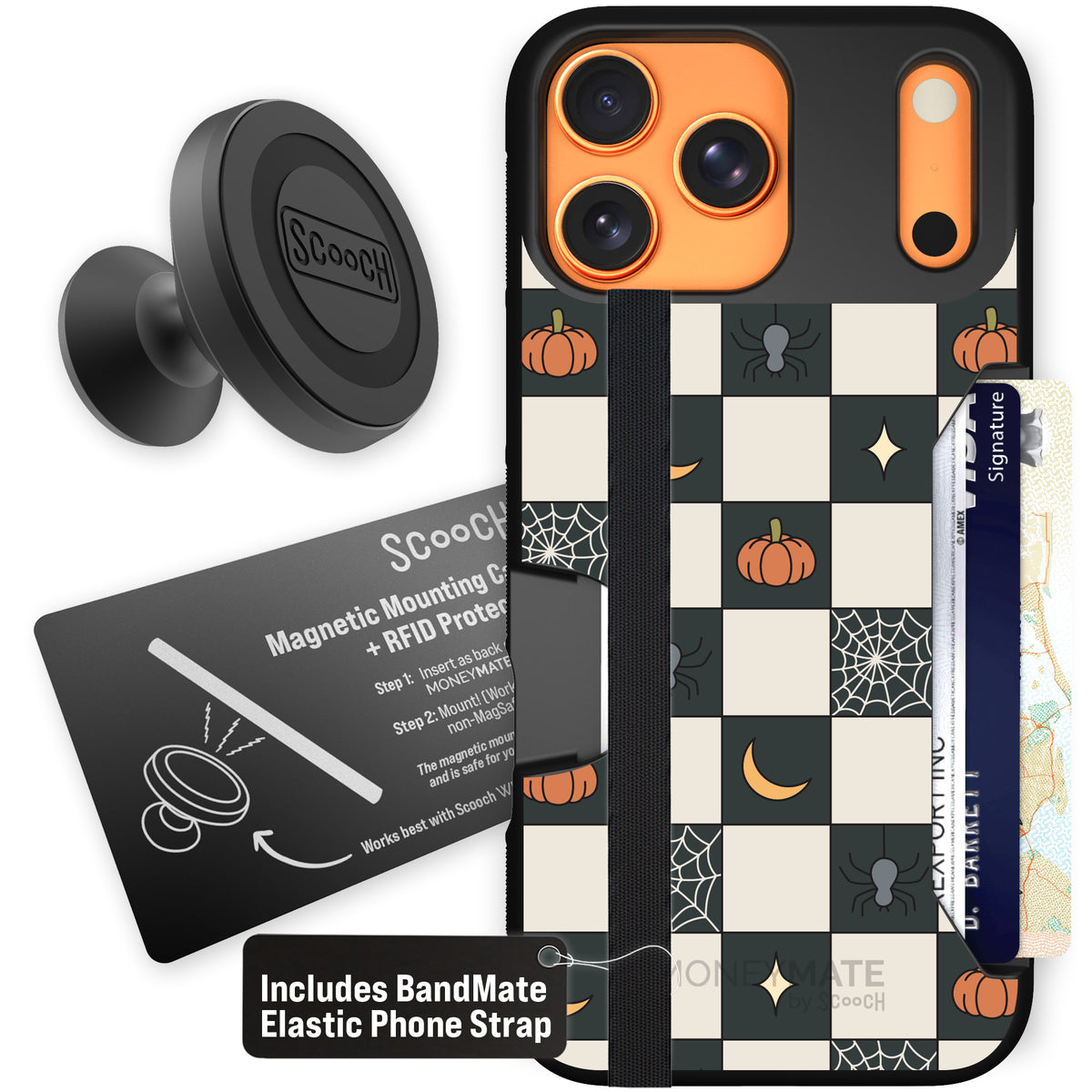 Scooch Moneymate Spooky Squares starter bundle featuring the original Spooky Squares print