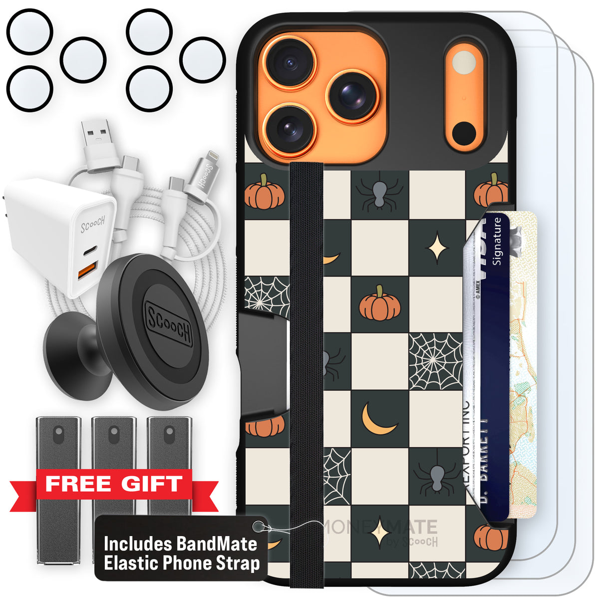 Scooch Moneymate Spooky Squares ultimate bundle featuring the original Spooky Squares print
