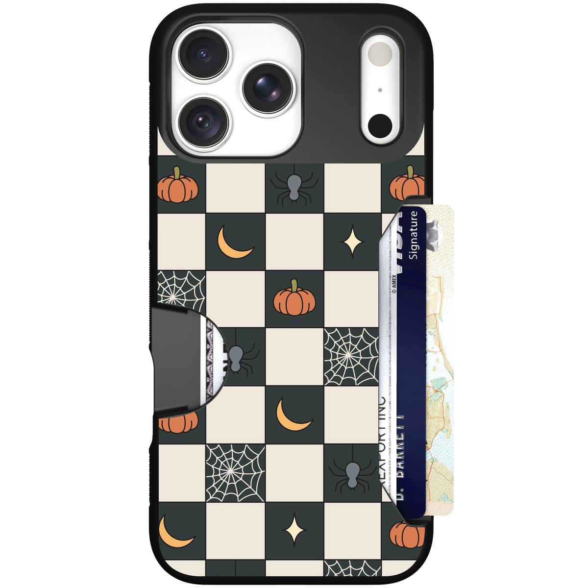 Scooch Moneymate Spooky Squares case featuring the original Spooky Squares print