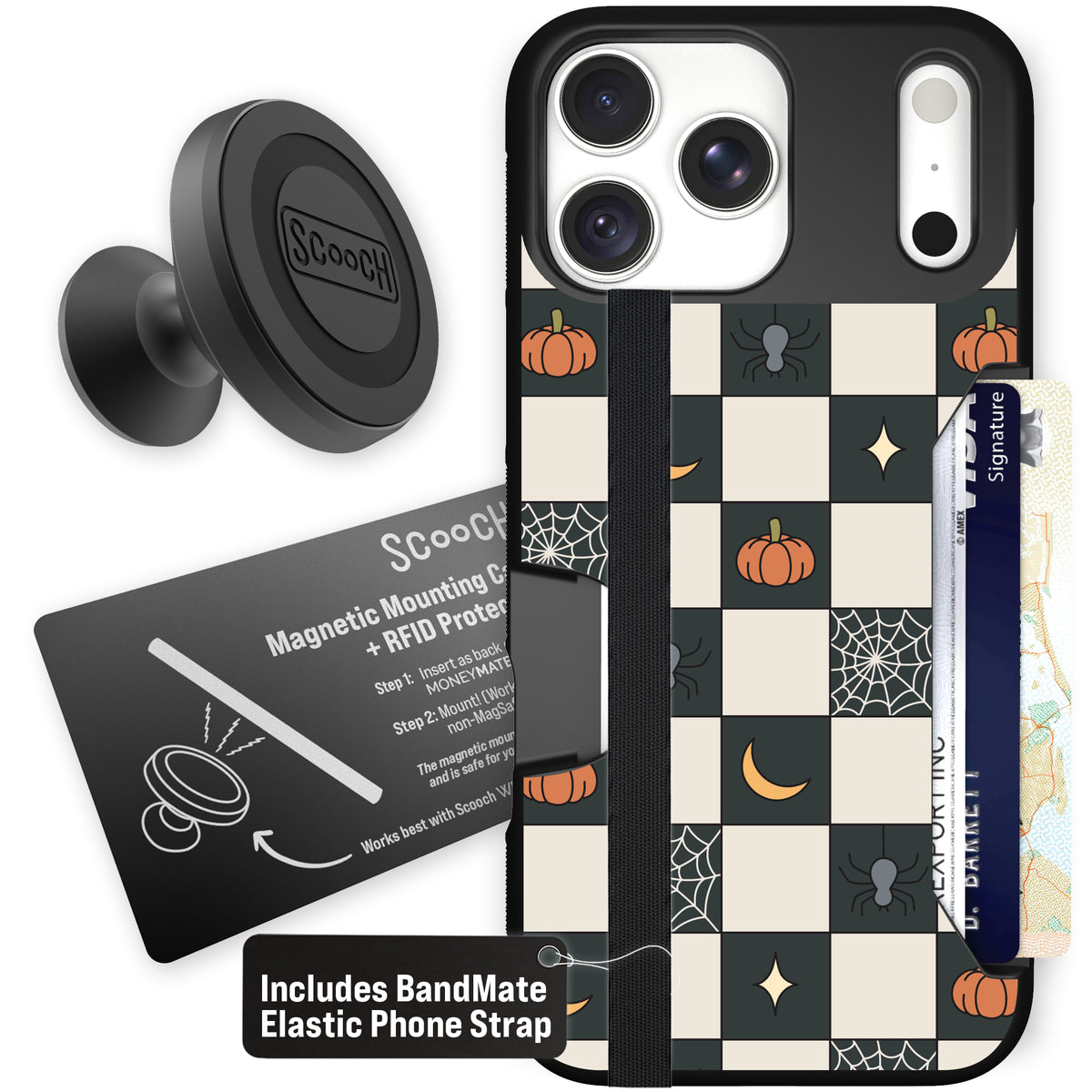 Scooch Moneymate Spooky Squares starter bundle featuring the original Spooky Squares print
