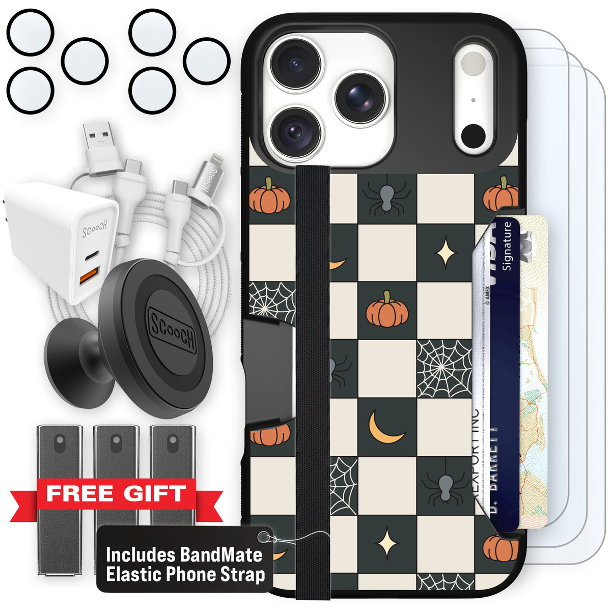 Scooch Moneymate Spooky Squares ultimate bundle featuring the original Spooky Squares print
