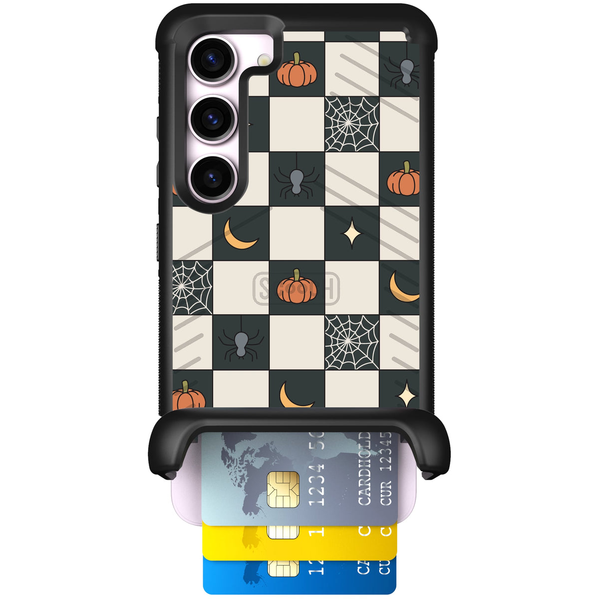 Scooch Wingmate Spooky Squares case featuring the original Spooky Squares print