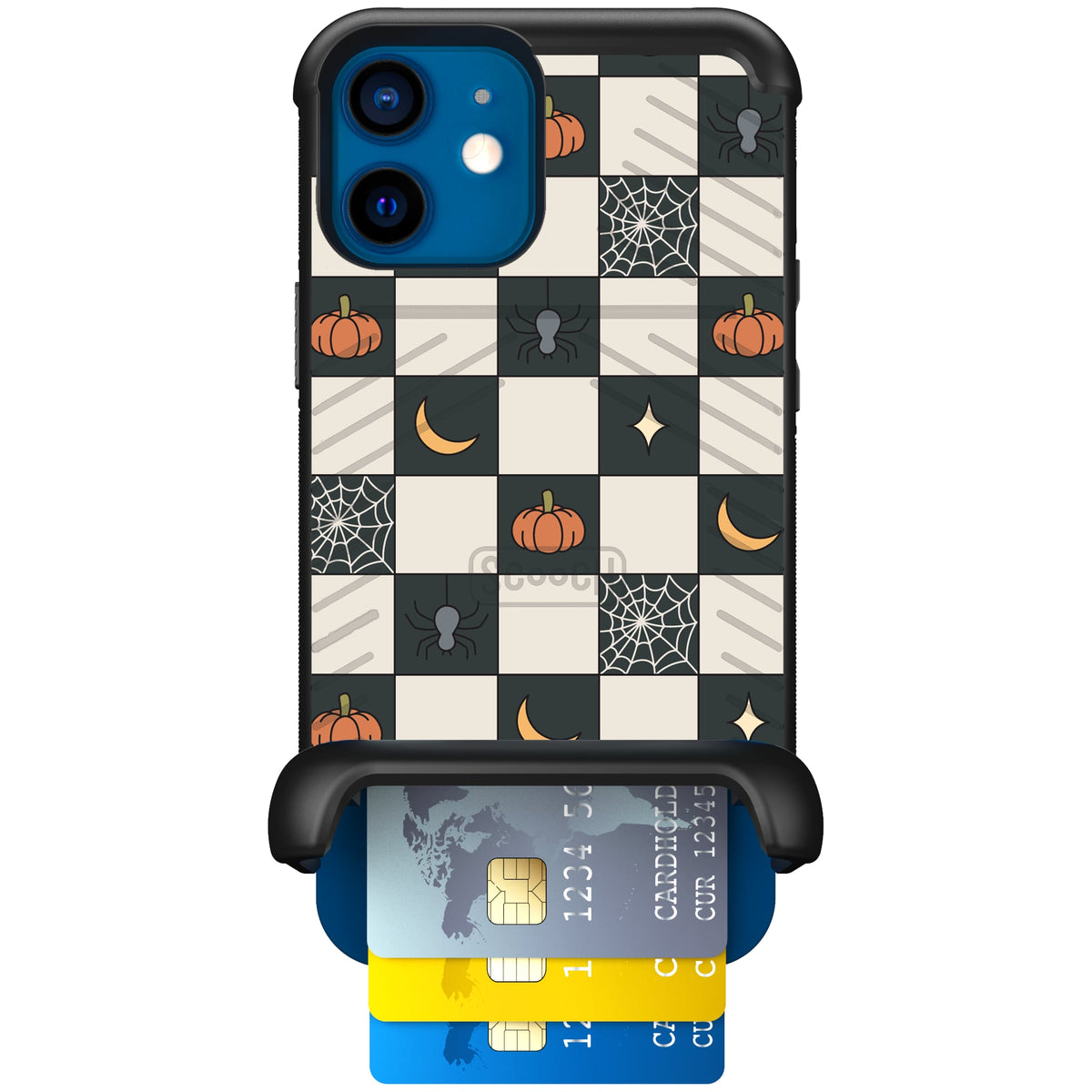 Scooch Wingmate Spooky Squares case featuring the original Spooky Squares print