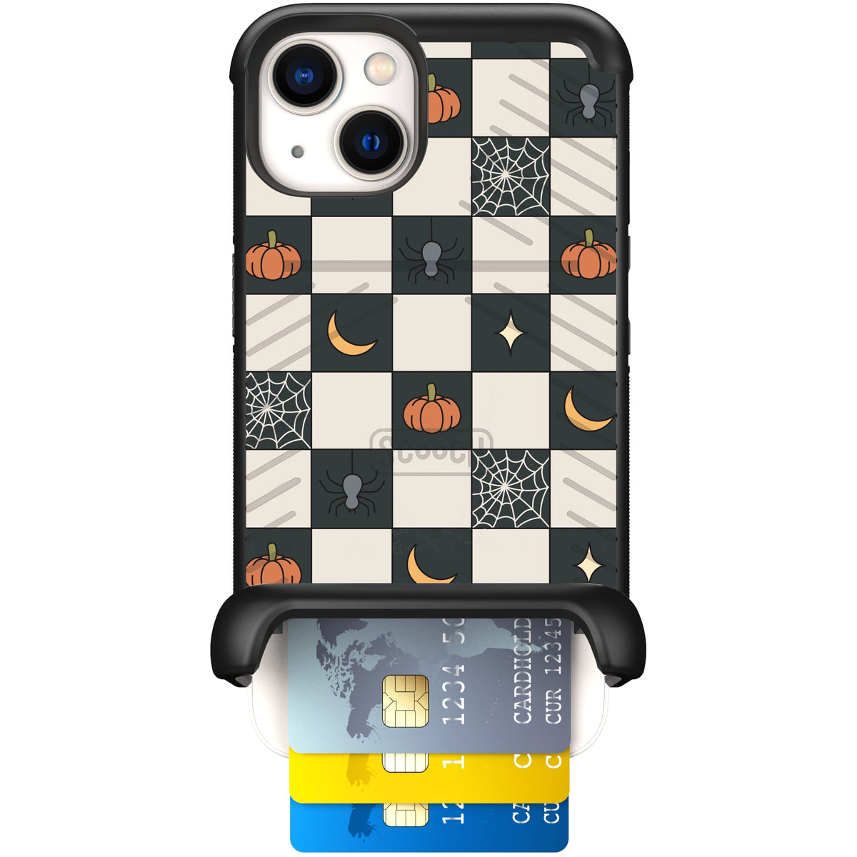 Scooch Wingmate Spooky Squares case featuring the original Spooky Squares print