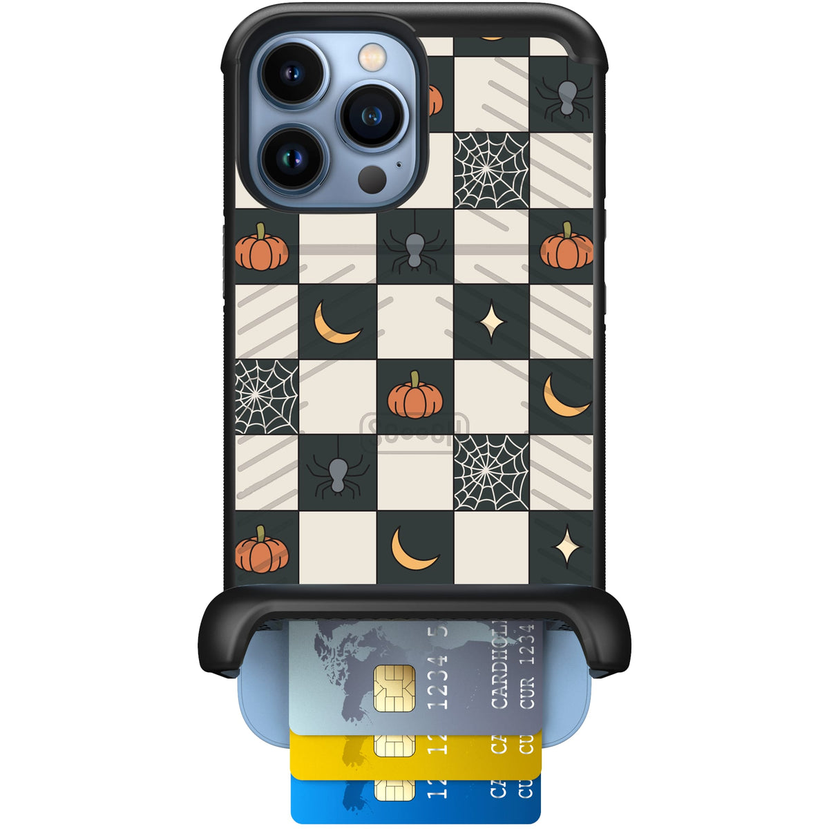 Scooch Wingmate Spooky Squares case featuring the original Spooky Squares print