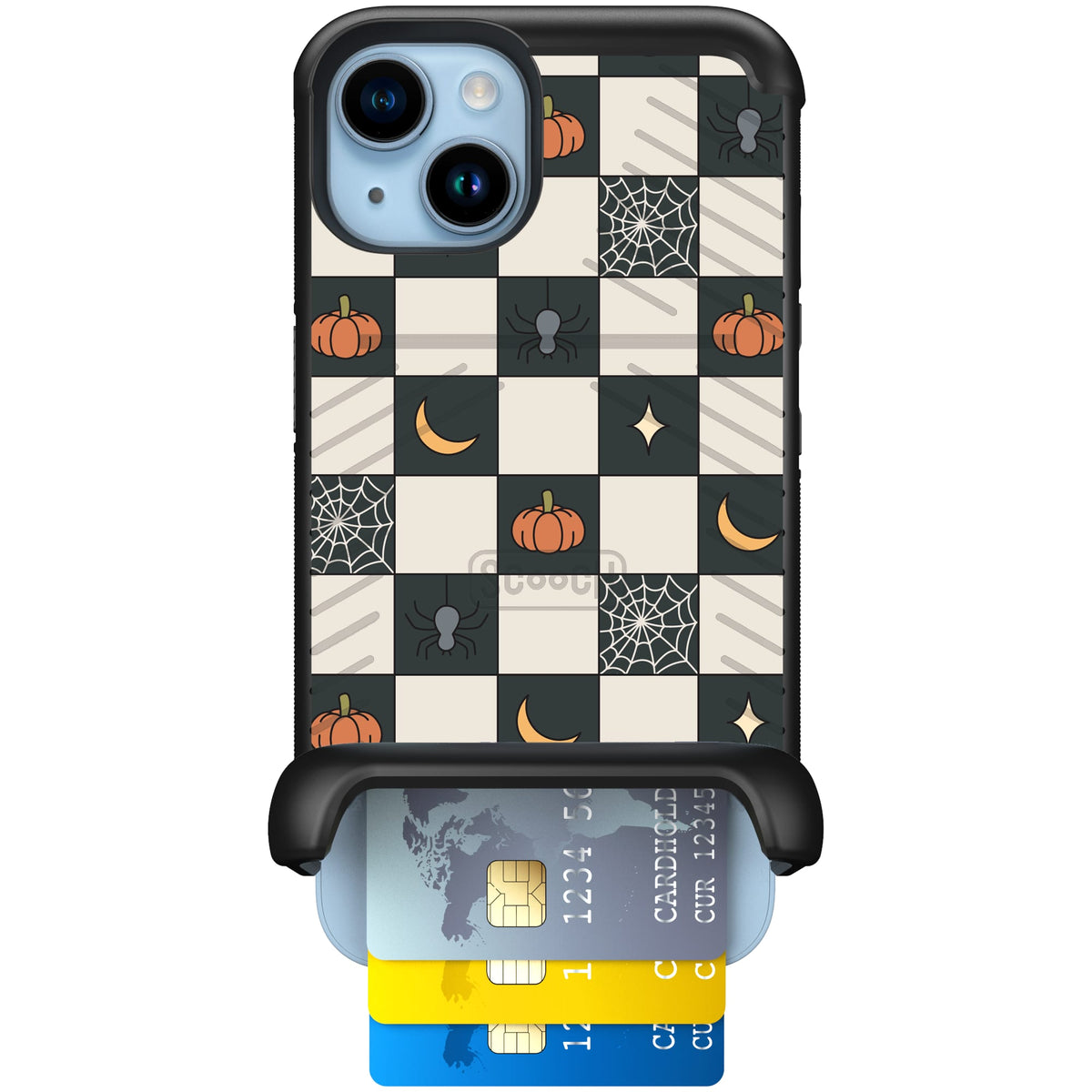 Scooch Wingmate Spooky Squares case featuring the original Spooky Squares print