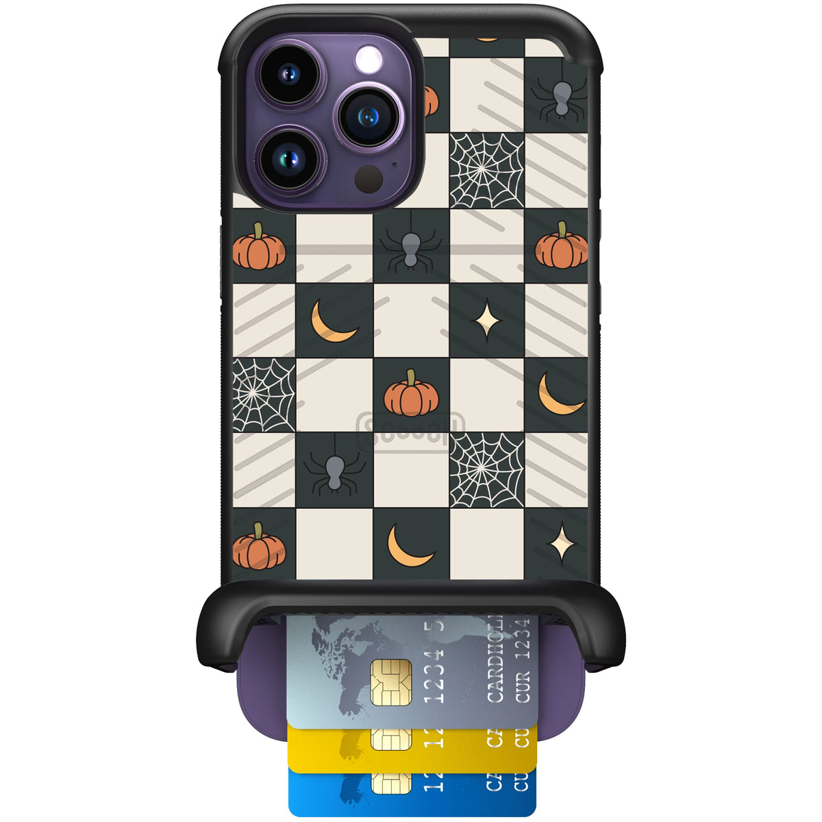 Scooch Wingmate Spooky Squares case featuring the original Spooky Squares print