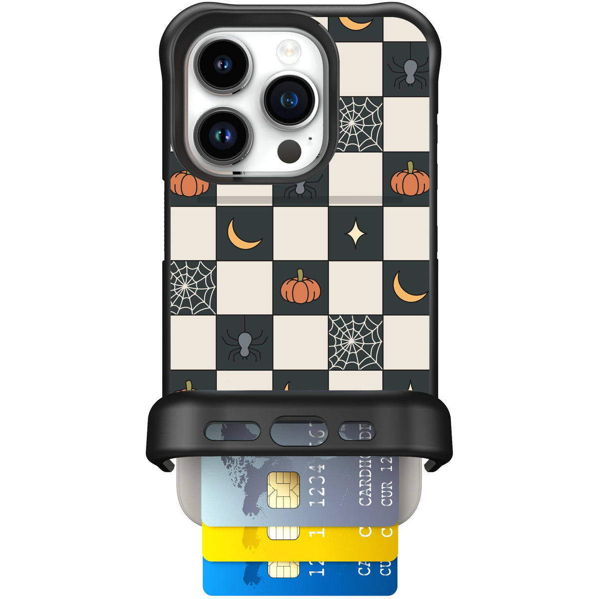 Scooch Wingmate Spooky Squares case featuring the original Spooky Squares print