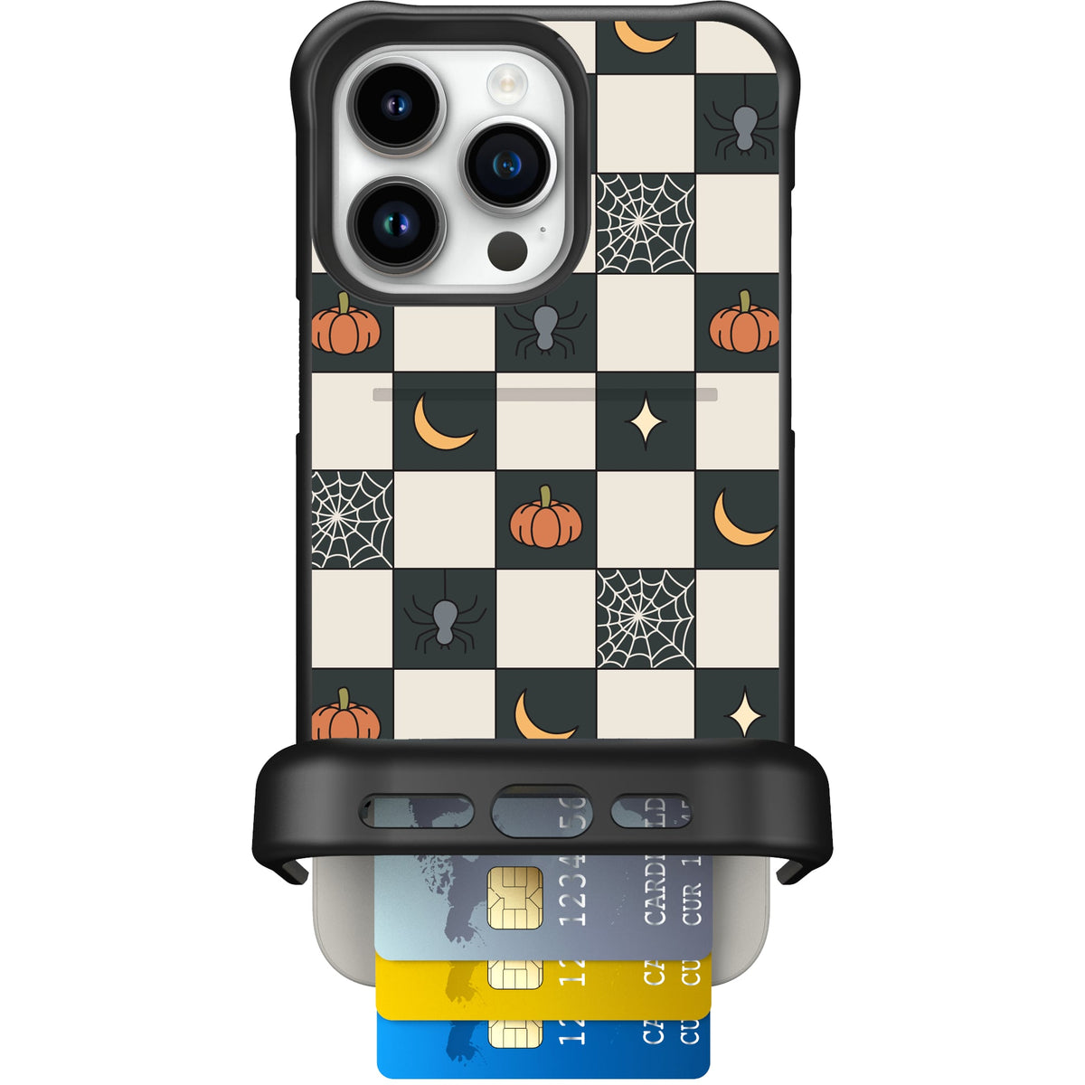 Scooch Wingmate Spooky Squares case featuring the original Spooky Squares print