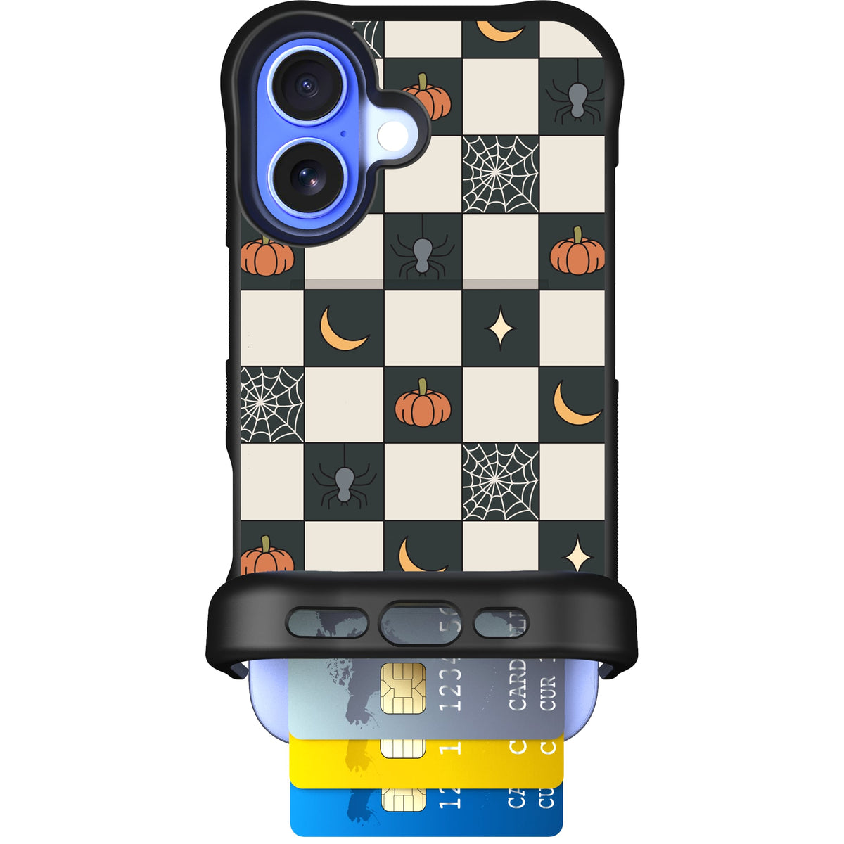 Scooch Wingmate Spooky Squares case featuring the original Spooky Squares print
