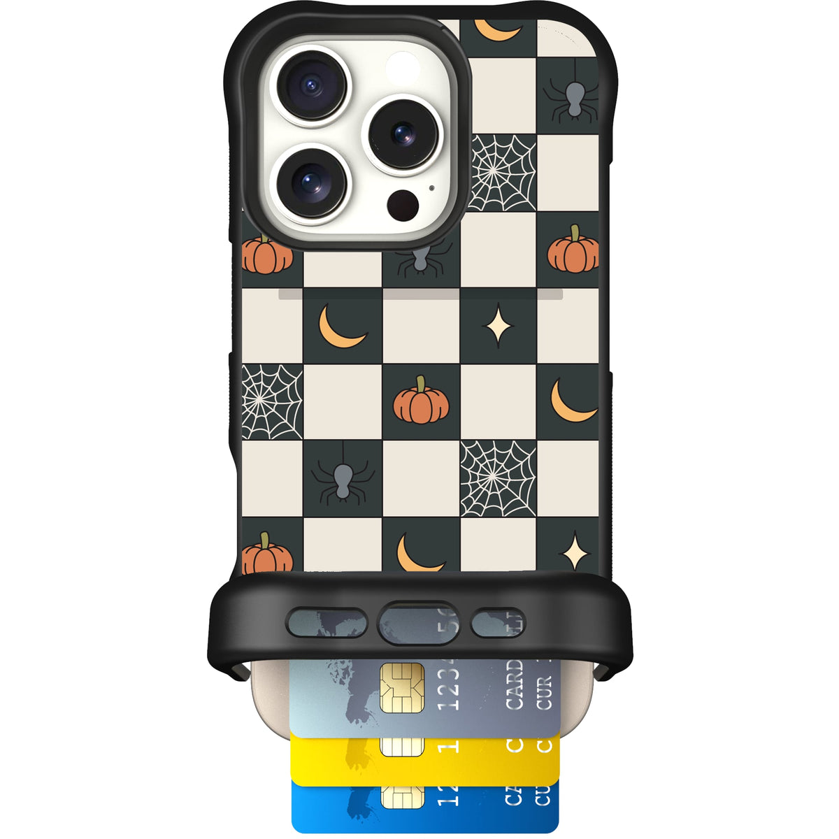 Scooch Wingmate Spooky Squares case featuring the original Spooky Squares print