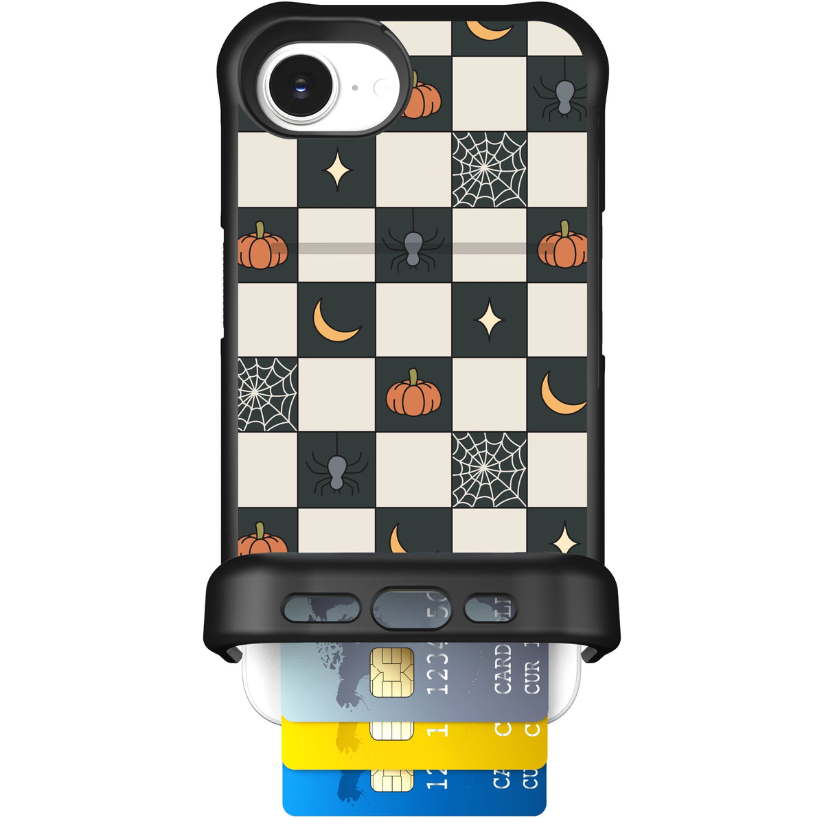 Scooch Wingmate Spooky Squares case featuring the original Spooky Squares print