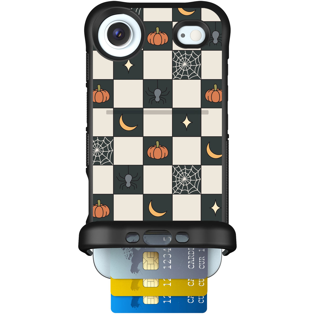 Scooch Wingmate Spooky Squares case featuring the original Spooky Squares print