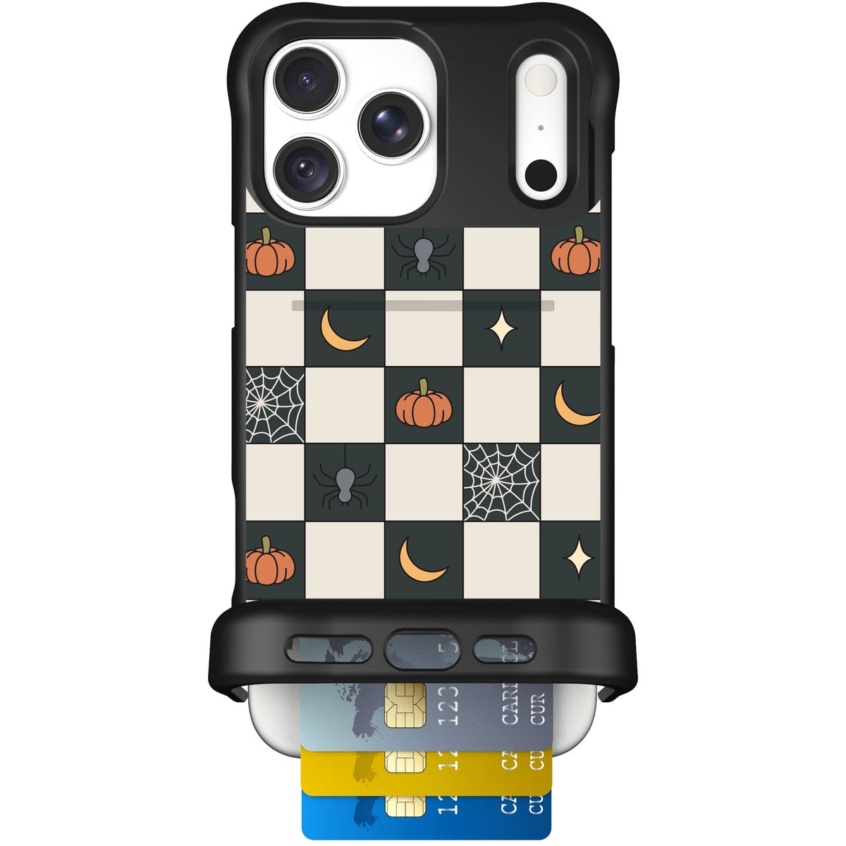 Scooch Wingmate Spooky Squares case featuring the original Spooky Squares print