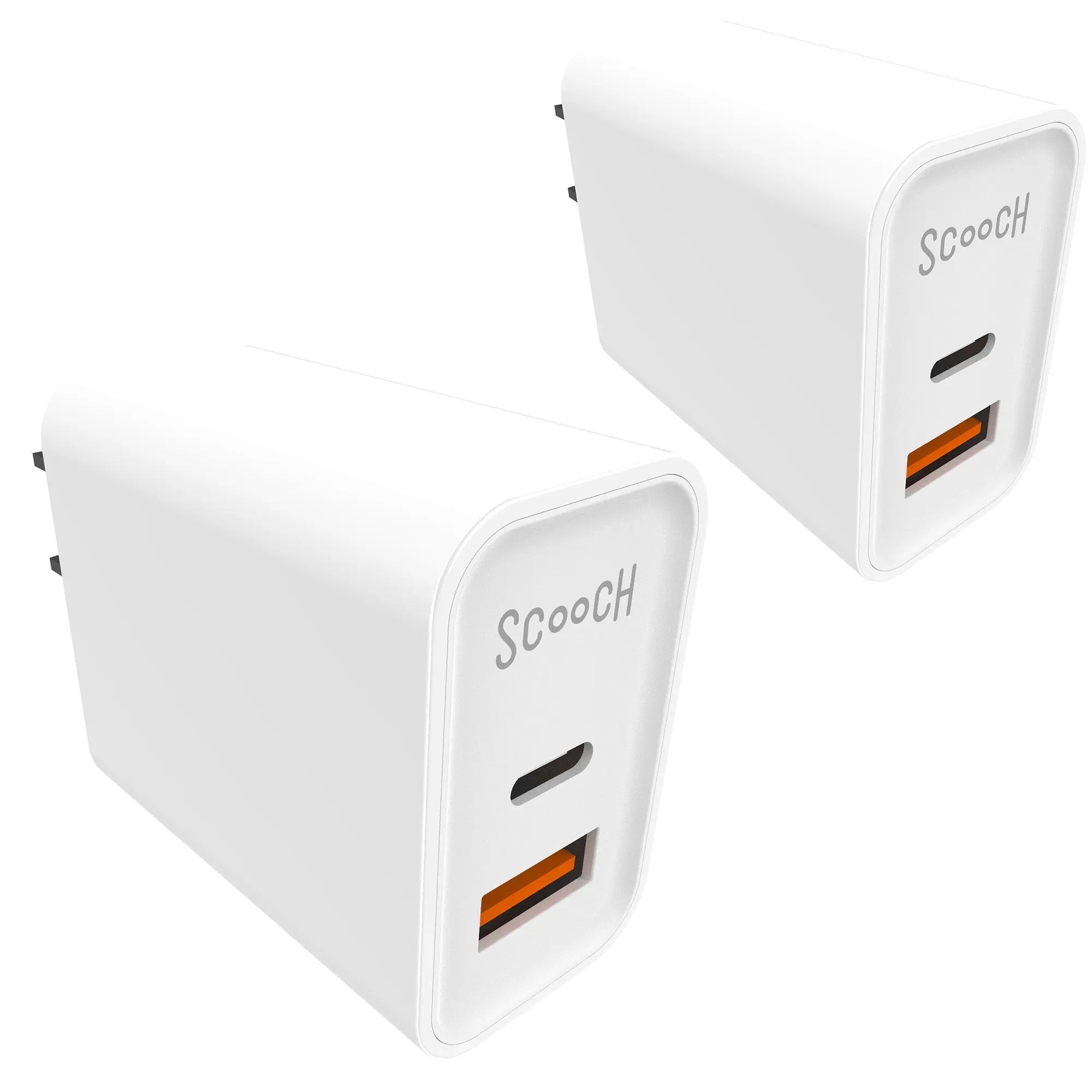 Scooch-20W Fast Charger with USB-A and USB-C Ports-2-Pack-Save-15