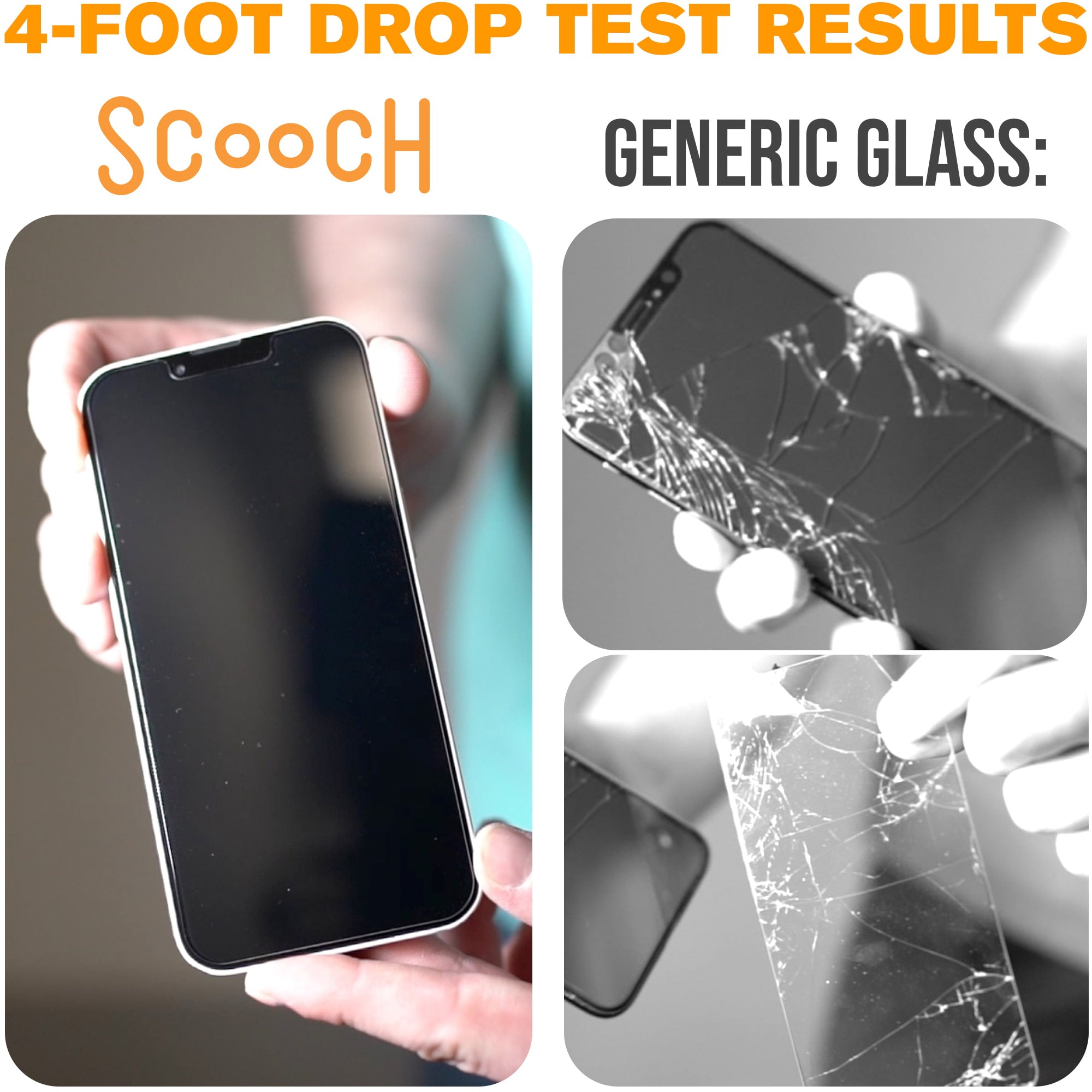 Scooch Glass 4-foot drop test comparison