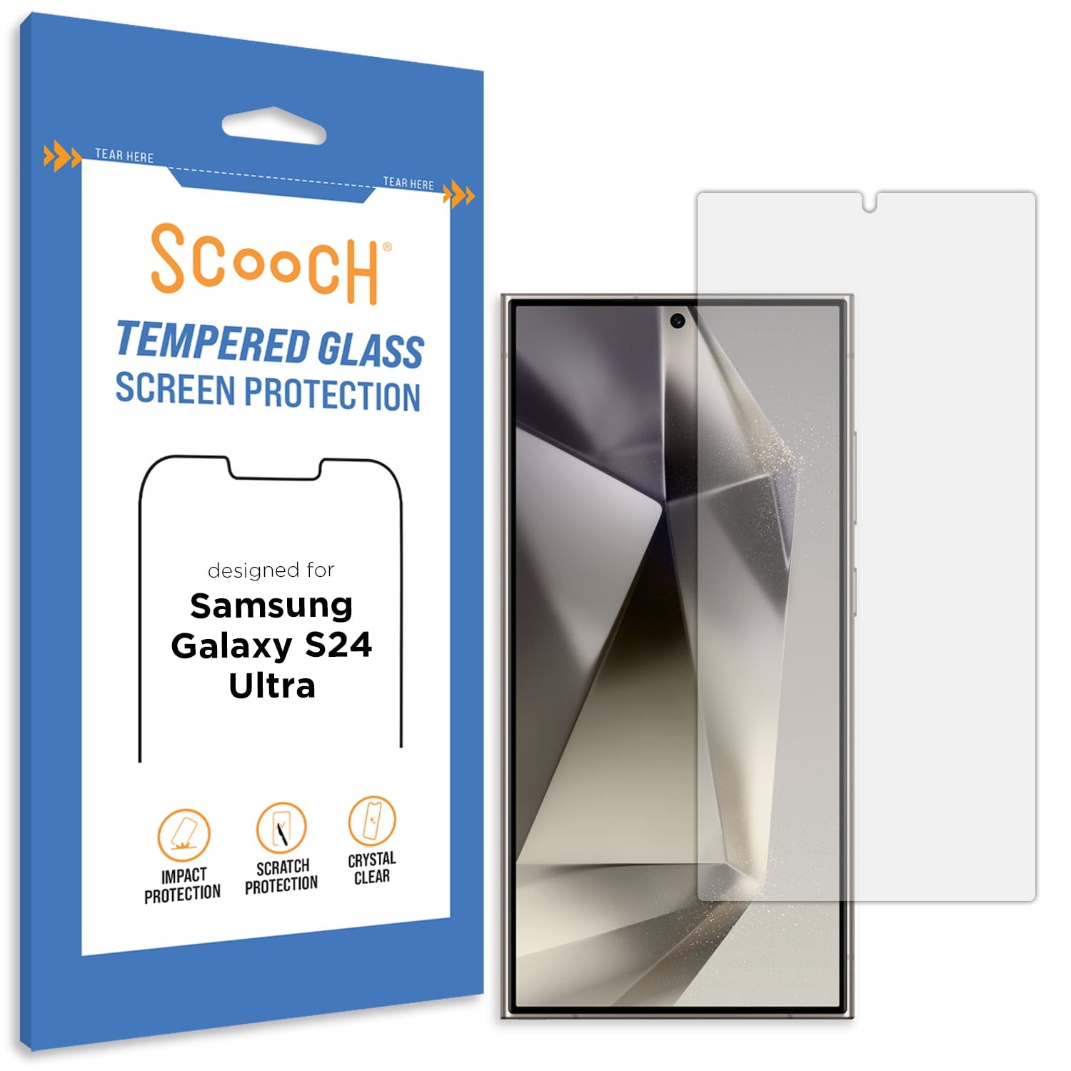 Scooch Glass screen protector for Galaxy S24 Ultra