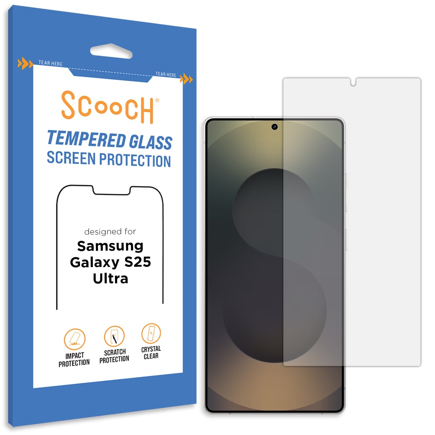Scooch Glass screen protector for Galaxy S25 Ultra