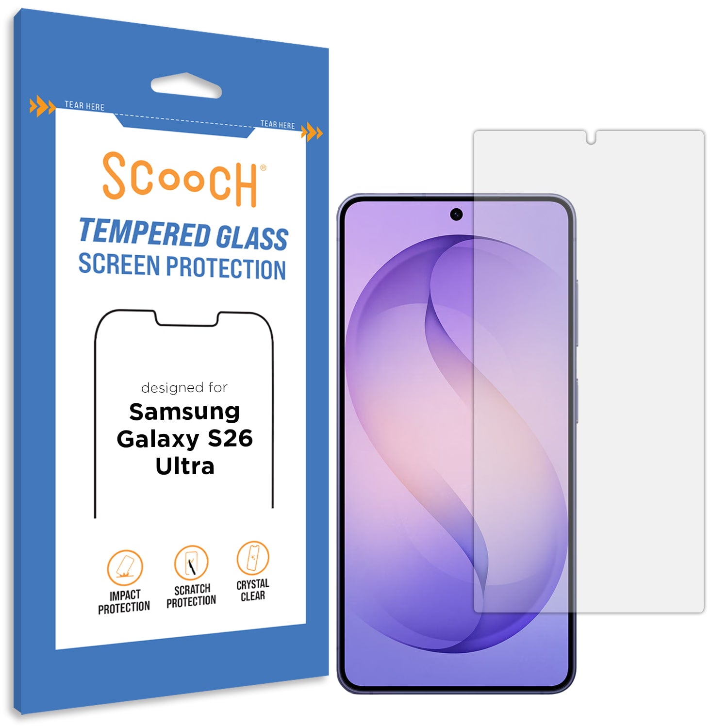 Scooch Glass screen protector for Galaxy S26 Ultra