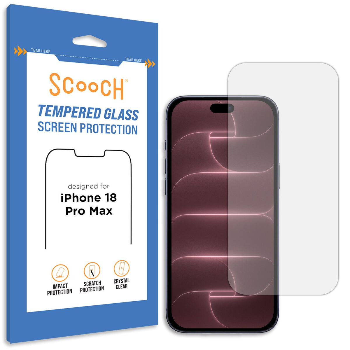 Scooch Glass screen protector for iPhone 18 Pro Max