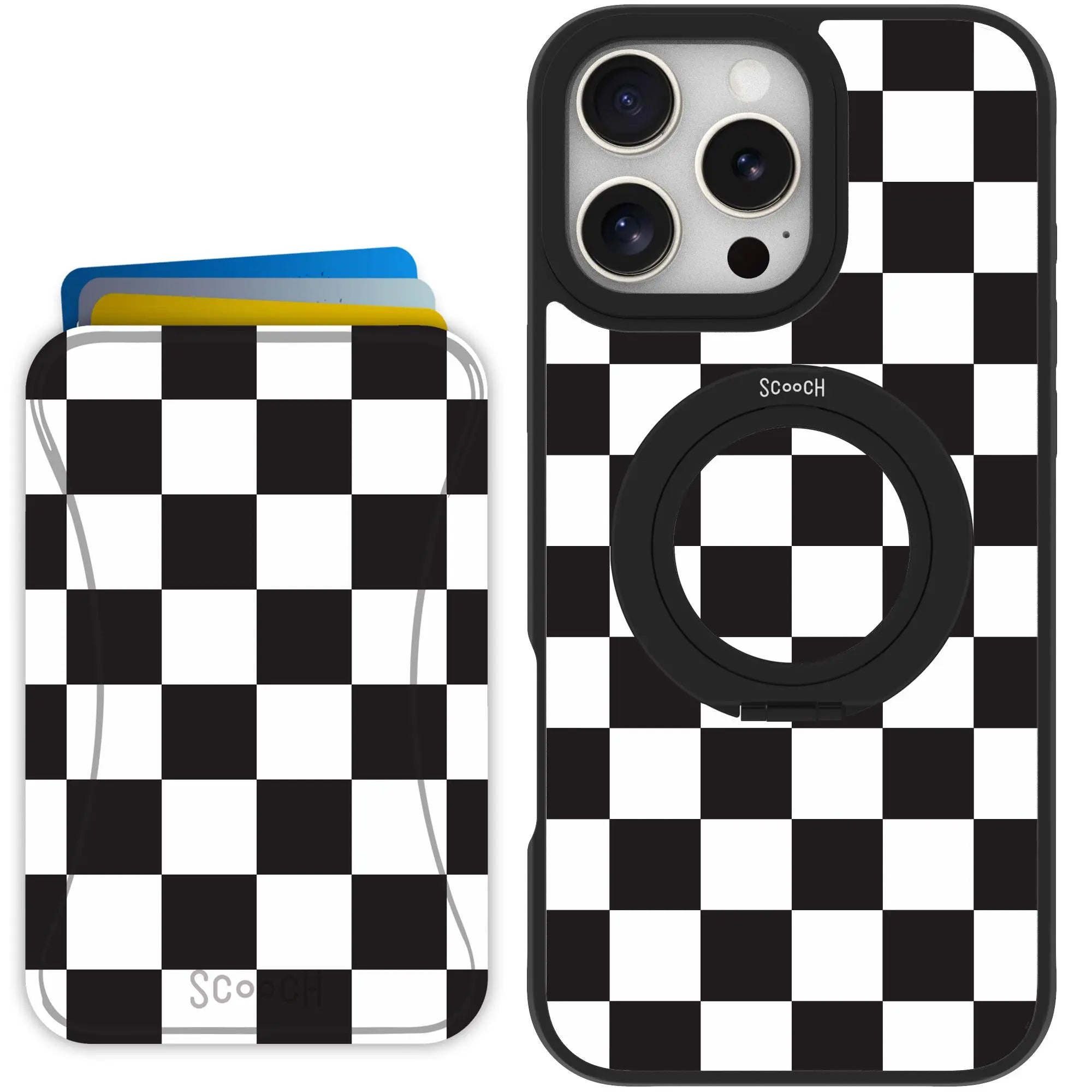 Scooch-HaloCase + MagWallet 2.0 MixMatch Bundle for iPhone 16 Pro Max-Checkered