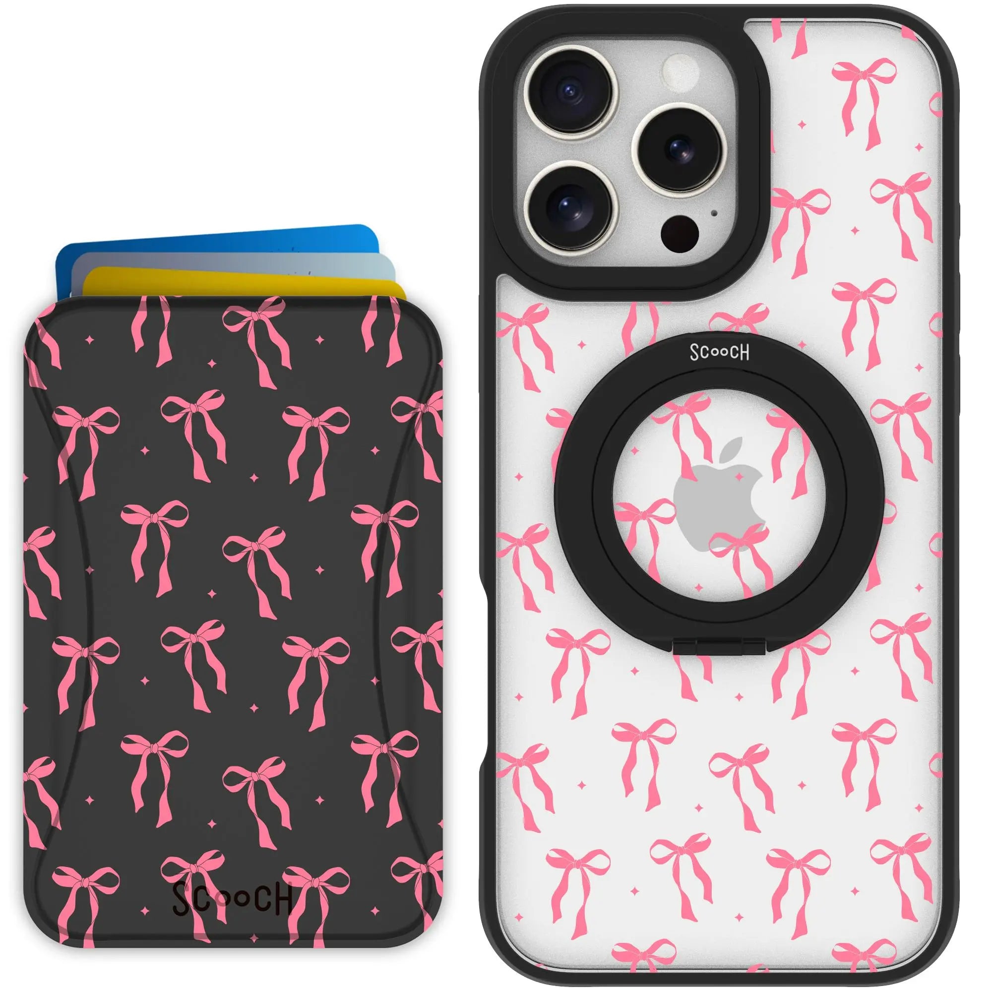 Scooch-HaloCase + MagWallet 2.0 MixMatch Bundle for iPhone 16 Pro Max-Pink-Bows