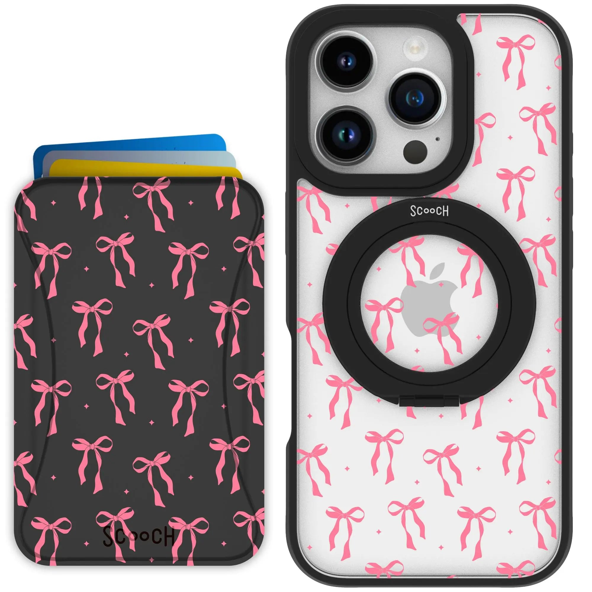 Scooch-HaloCase + MagWallet 2.0 MixMatch Bundle for iPhone 16 Pro-Pink-Bows