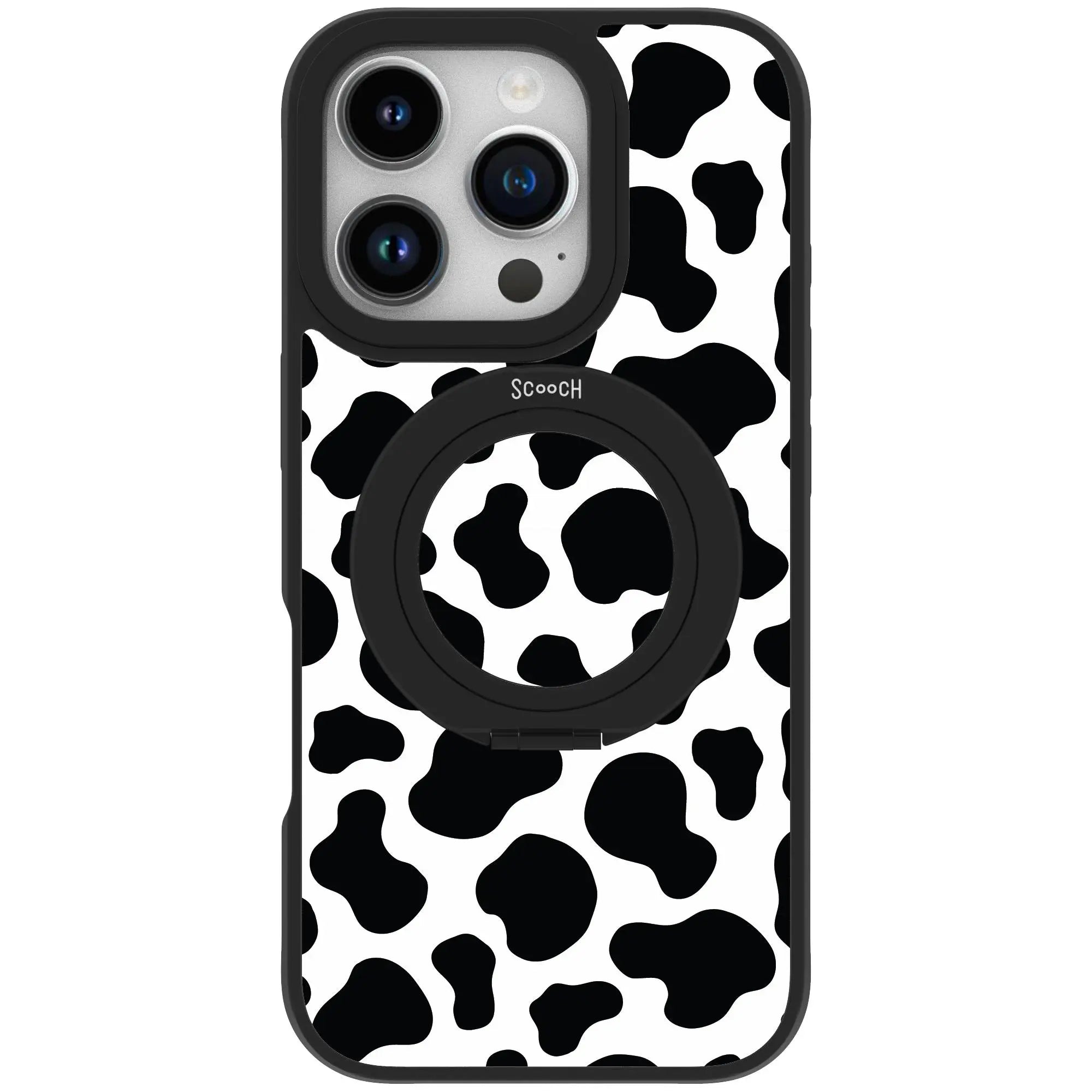 Scooch-HaloCase for iPhone 16 Pro-Cow-Print