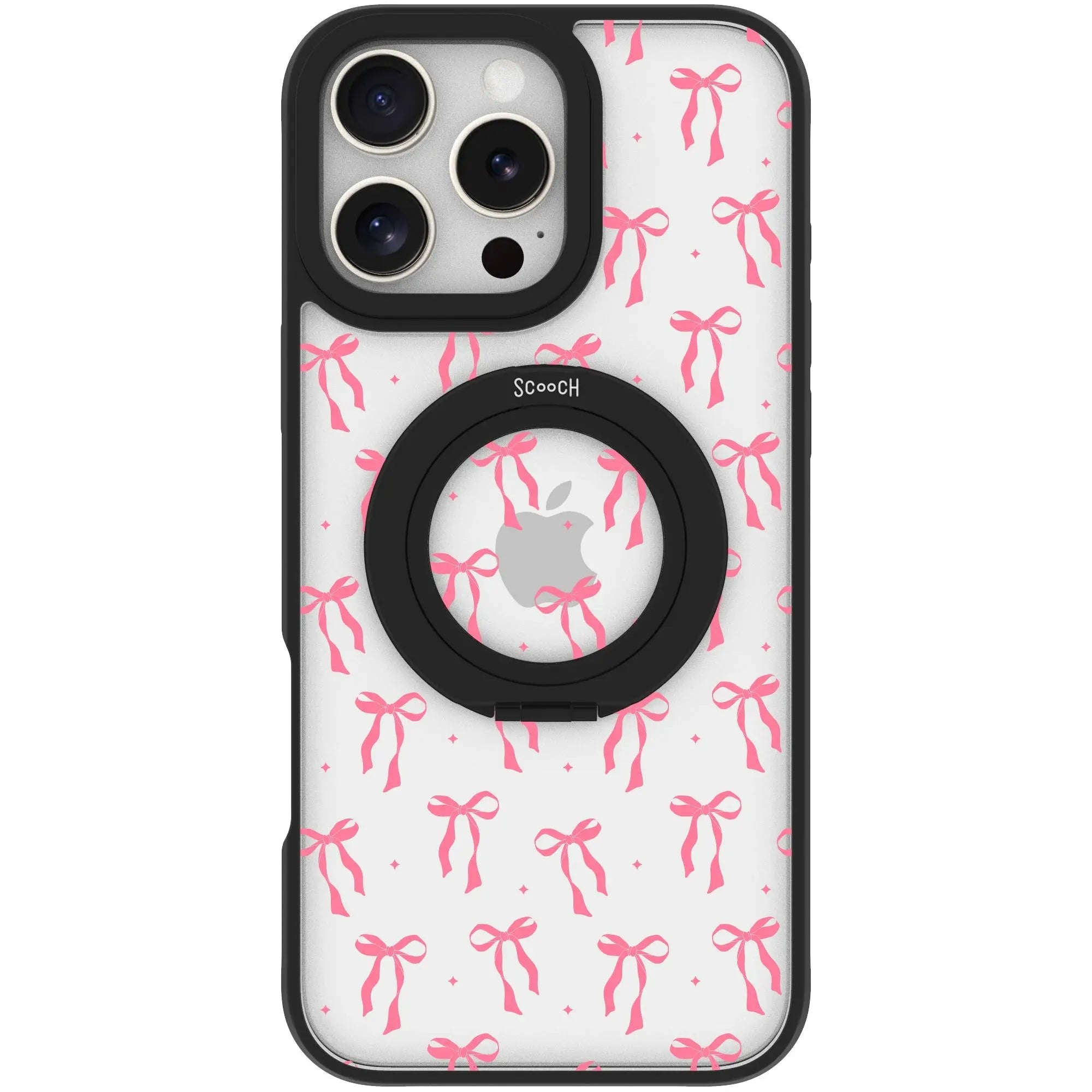 Scooch MagCase in Pink Bows | Ultra Strong Magnetic Case for MagSafe iPhone 16 Pro Max - HaloCase Case Only