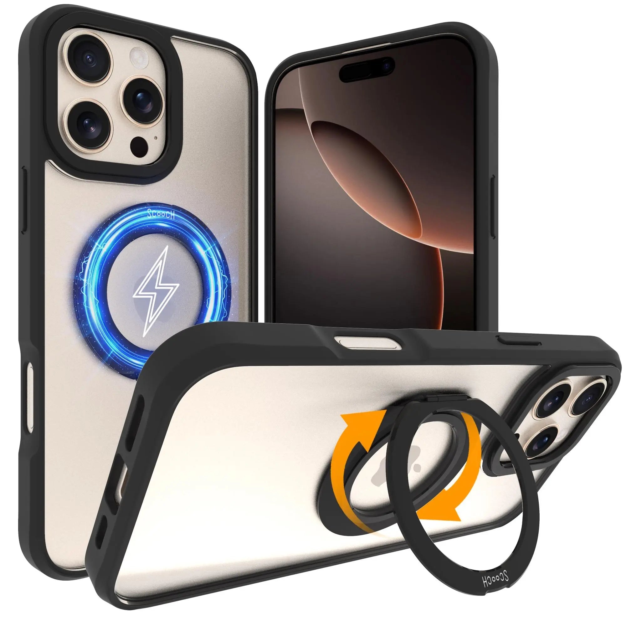 Scooch MagCase in Tuxedo Clear | Ultra Strong Magnetic Case for MagSafe iPhone 16 Pro Max - HaloCase Case Only