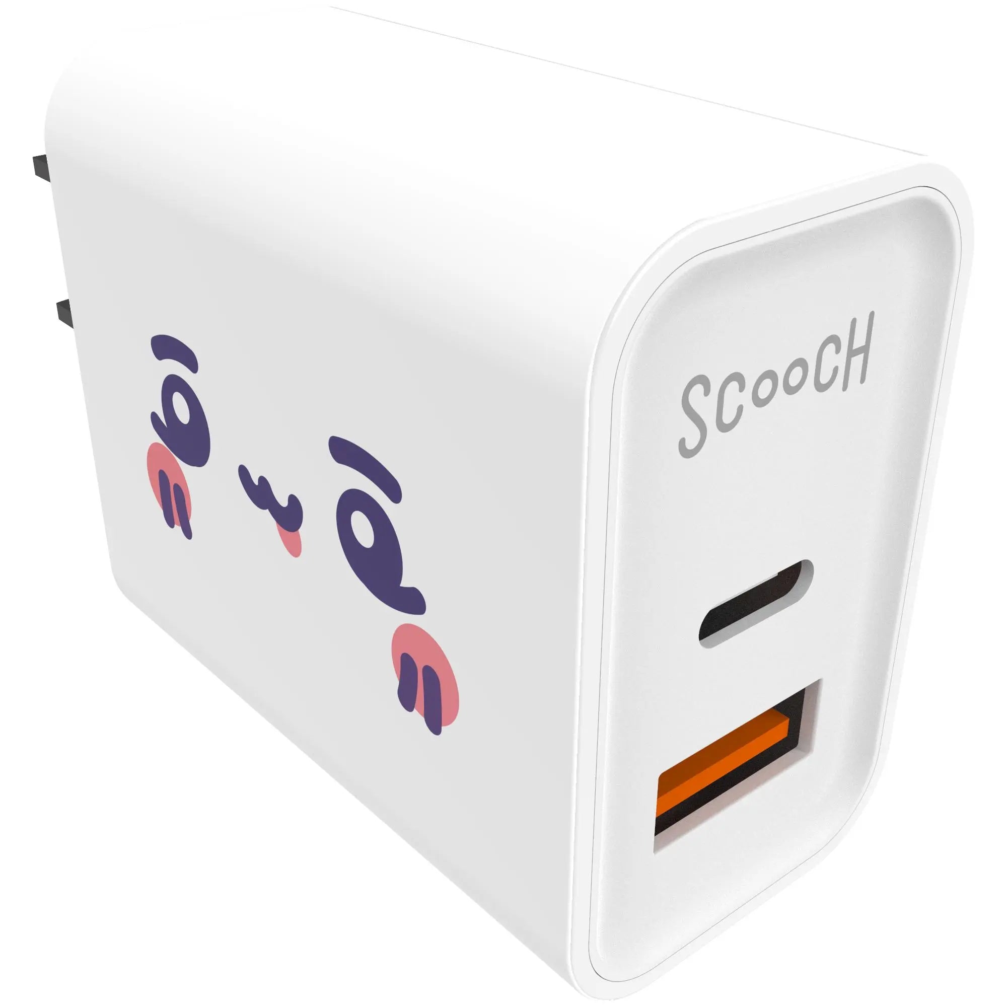 Scooch-JuicePlug - 20W Fast Charger with USB-A and USB-C Ports-