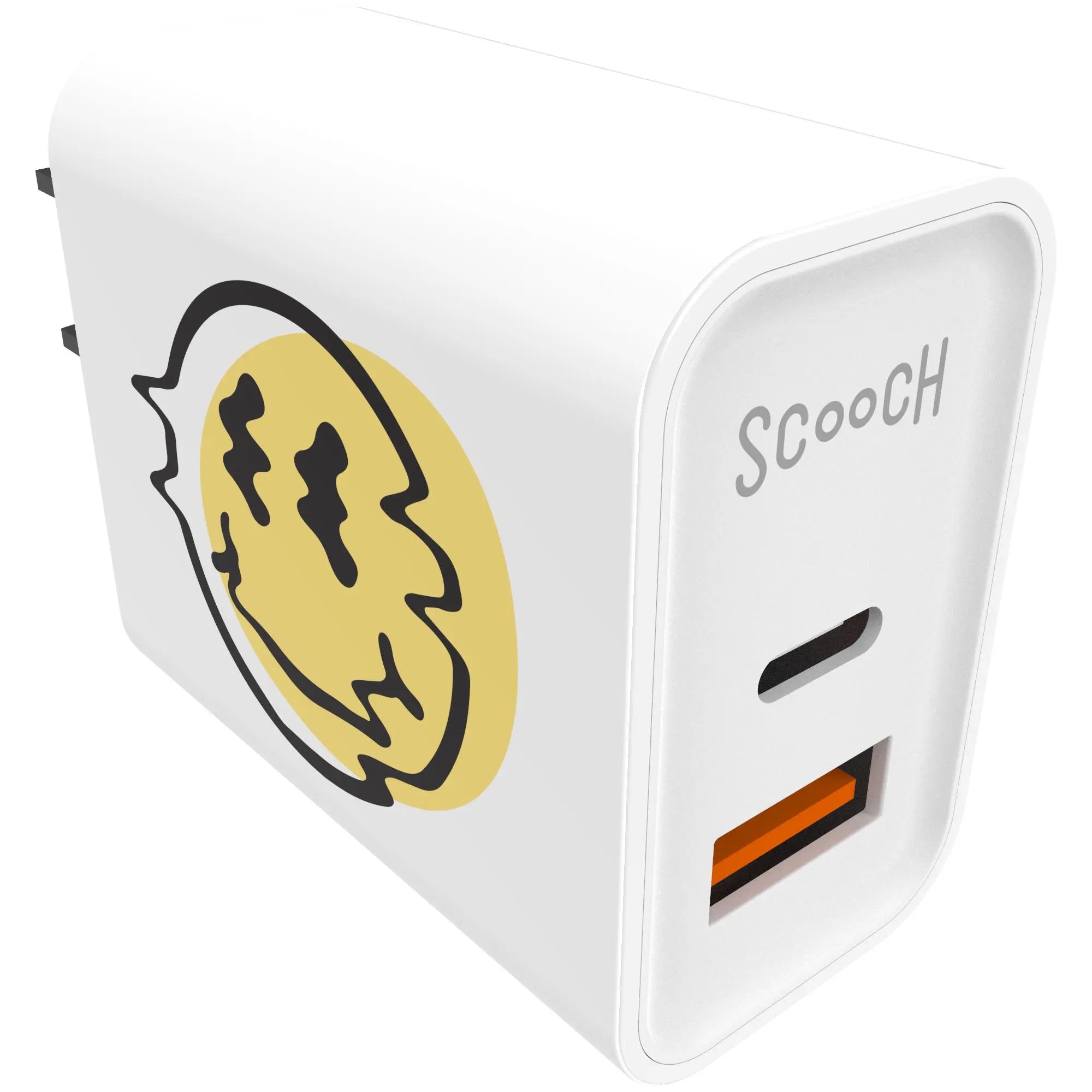 Scooch-JuicePlug - 20W Fast Charger with USB-A and USB-C Ports-Smile-Single