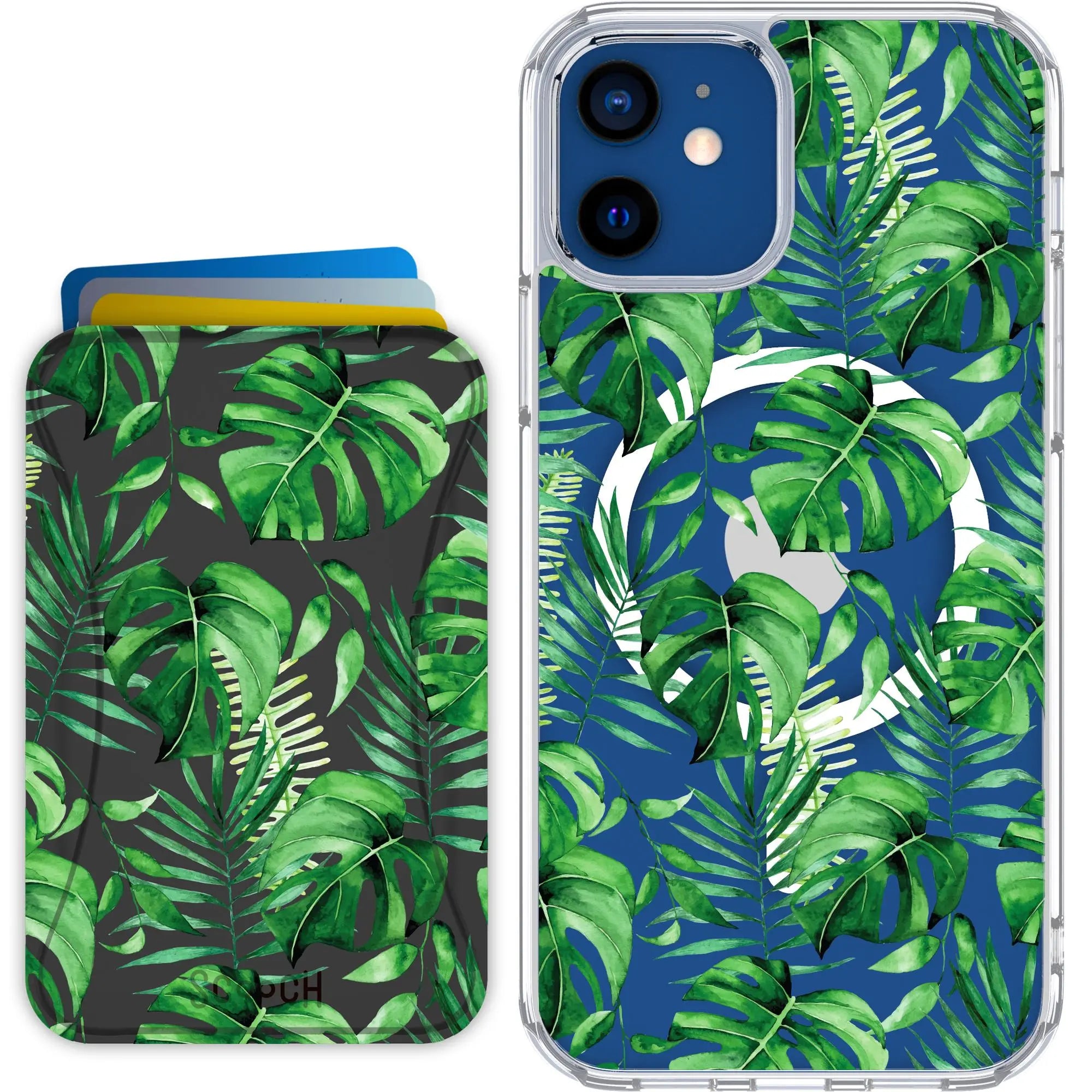 Scooch-MagCase + MagWallet 2.0 MixMatch Bundle for iPhone 12-Monstera