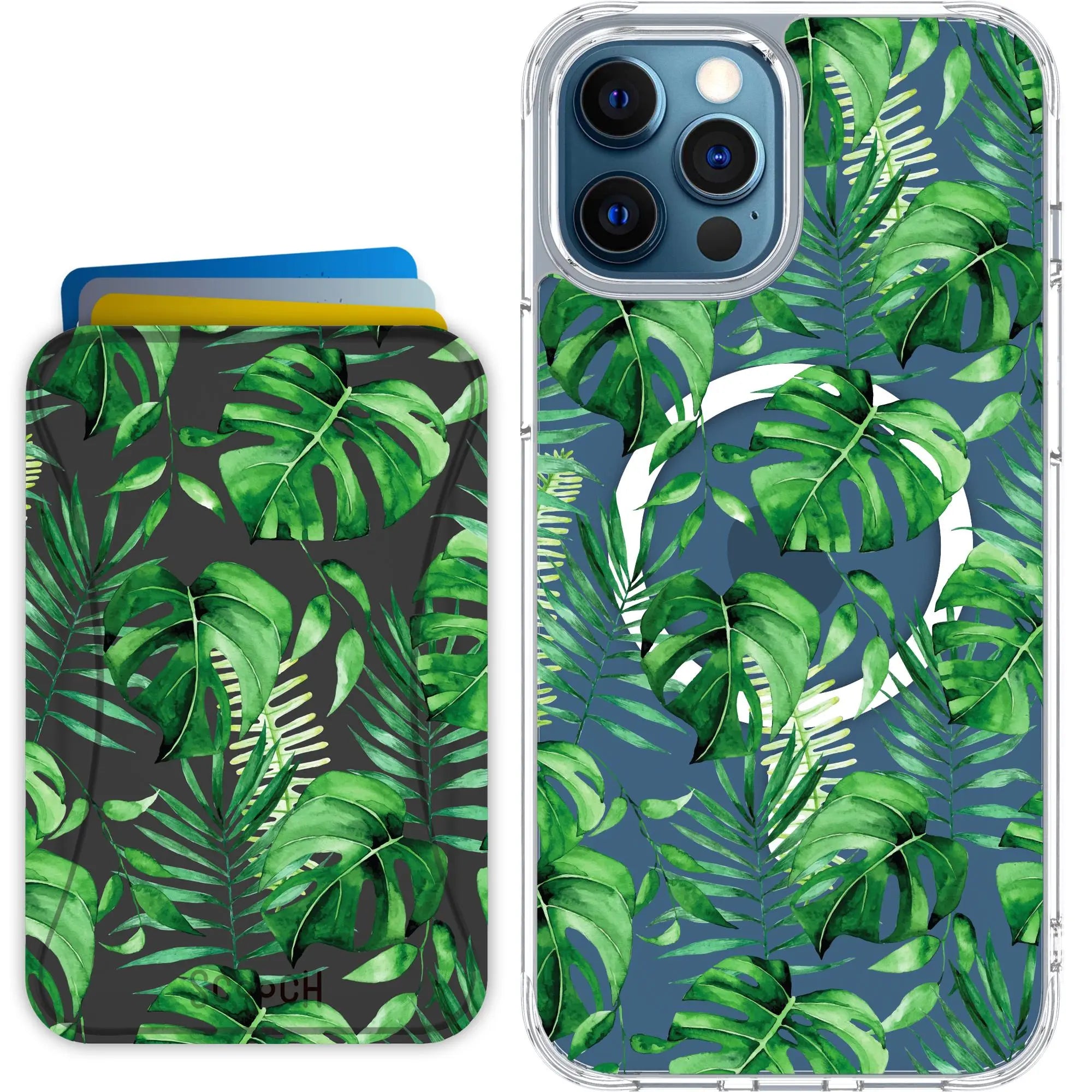 Scooch-MagCase + MagWallet 2.0 MixMatch Bundle for iPhone 12 Pro Max-Monstera