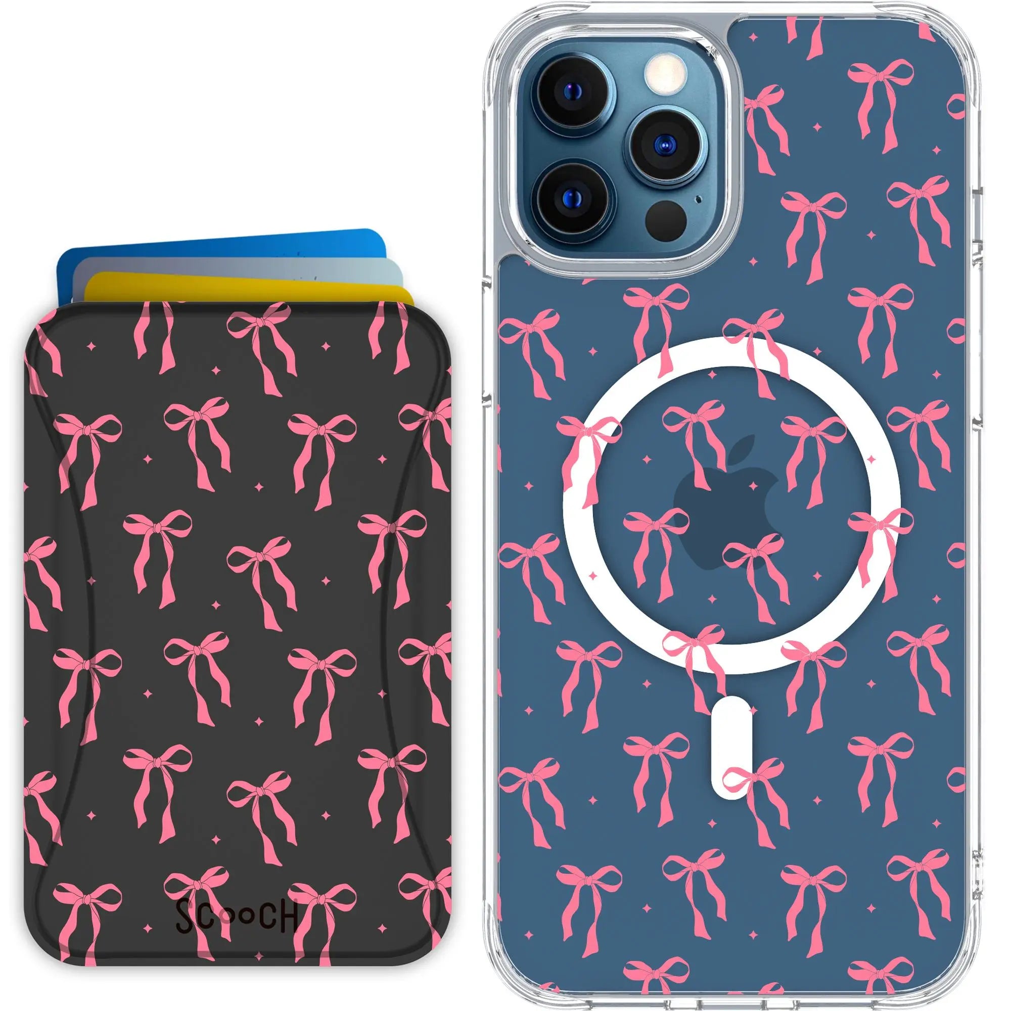 Scooch-MagCase + MagWallet 2.0 MixMatch Bundle for iPhone 12 Pro Max-Pink-Bows