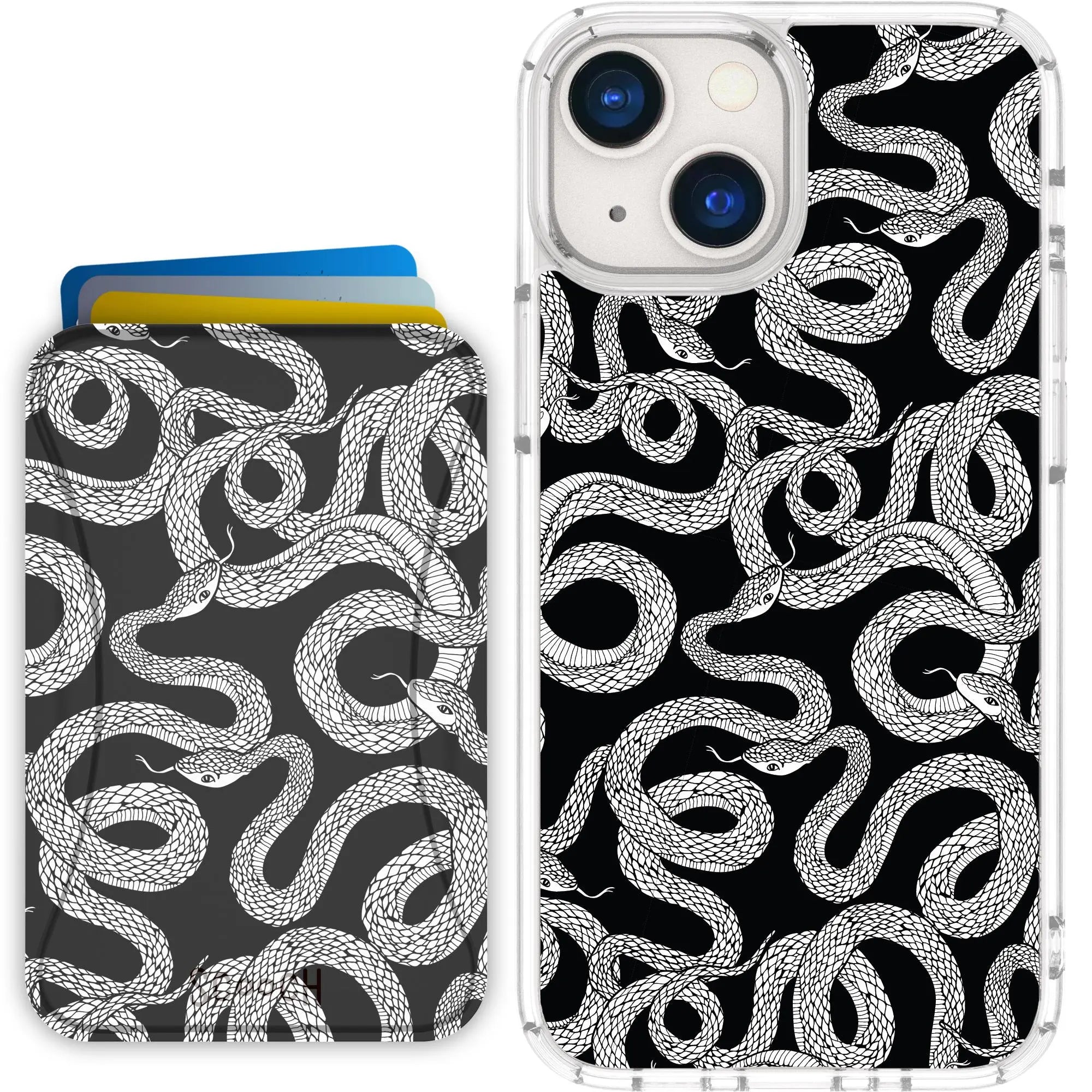 Scooch-MagCase + MagWallet 2.0 MixMatch Bundle for iPhone 13 Mini-Snakes