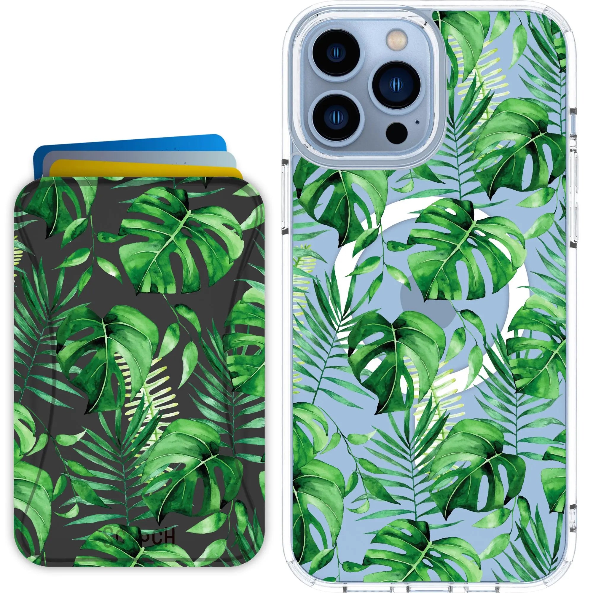 Scooch-MagCase + MagWallet 2.0 MixMatch Bundle for iPhone 13 Pro Max-Monstera