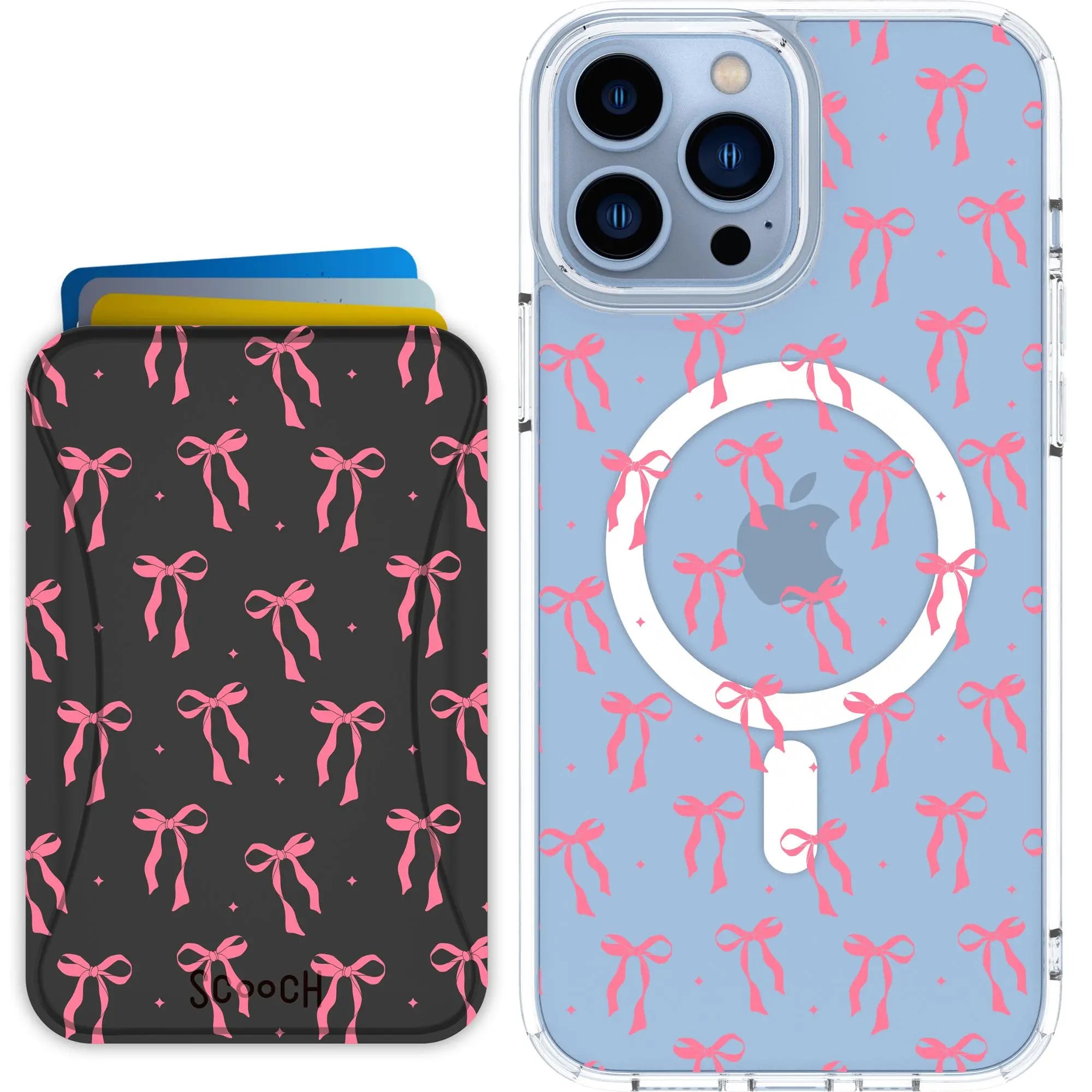 Scooch-MagCase + MagWallet 2.0 MixMatch Bundle for iPhone 13 Pro Max-Pink-Bows