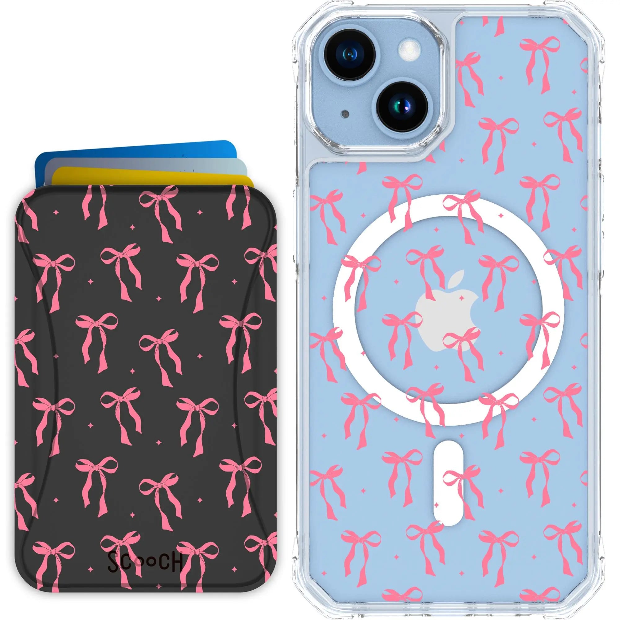 Scooch-MagCase + MagWallet 2.0 MixMatch Bundle for iPhone 14-Pink-Bows