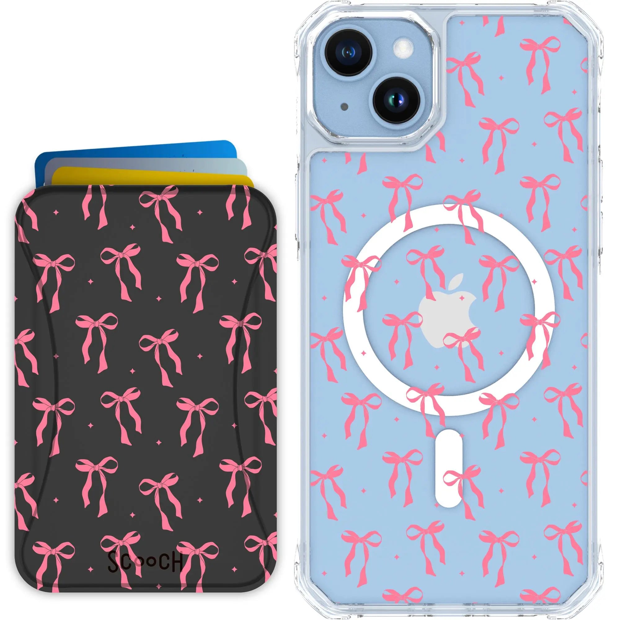 Scooch-MagCase + MagWallet 2.0 MixMatch Bundle for iPhone 14 Plus-Pink-Bows