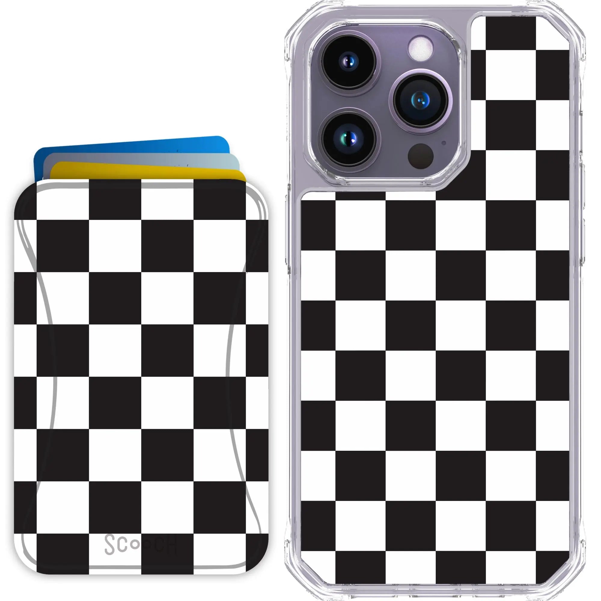 Scooch-MagCase + MagWallet 2.0 MixMatch Bundle for iPhone 14 Pro-Checkered