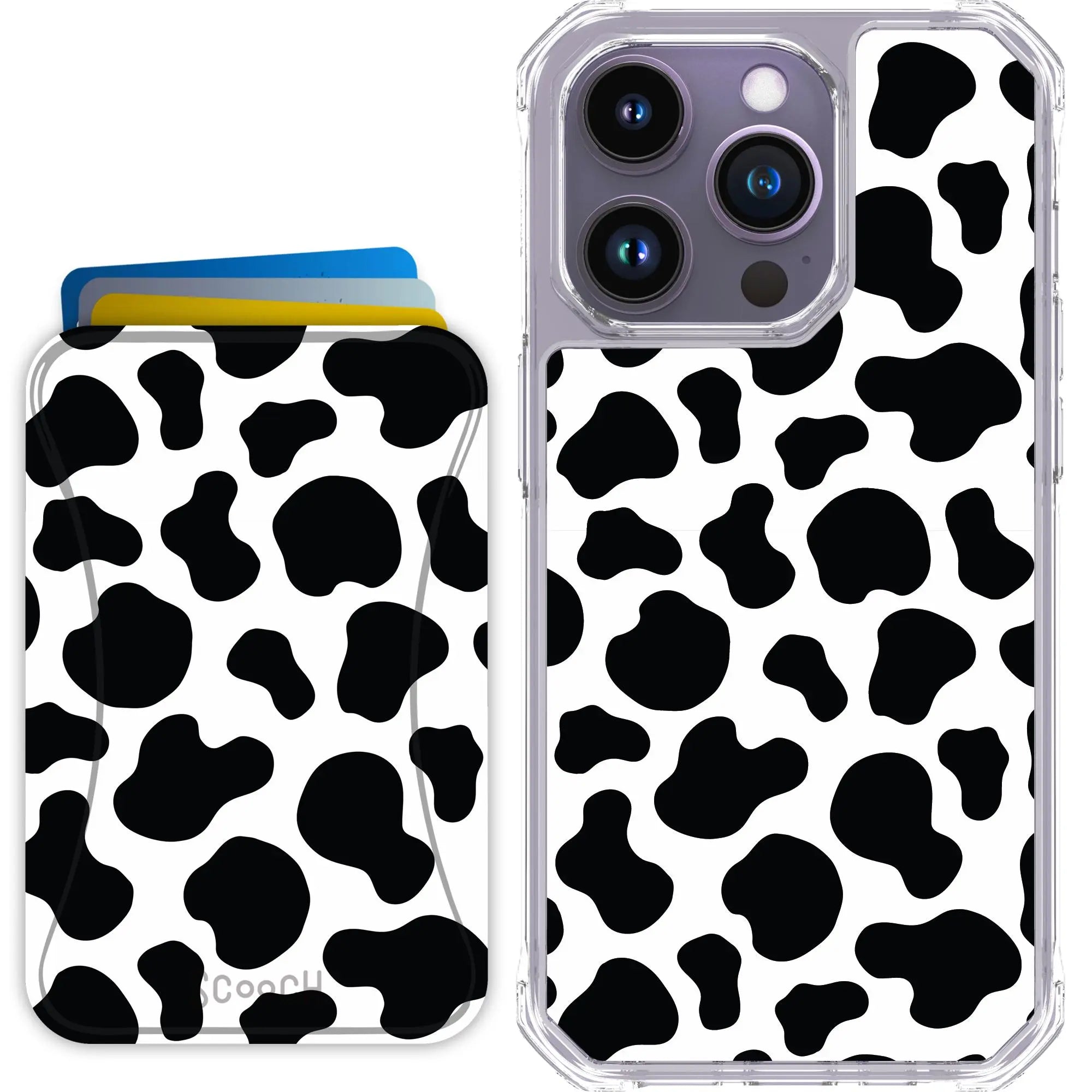 Scooch-MagCase + MagWallet 2.0 MixMatch Bundle for iPhone 14 Pro-Cow-Print