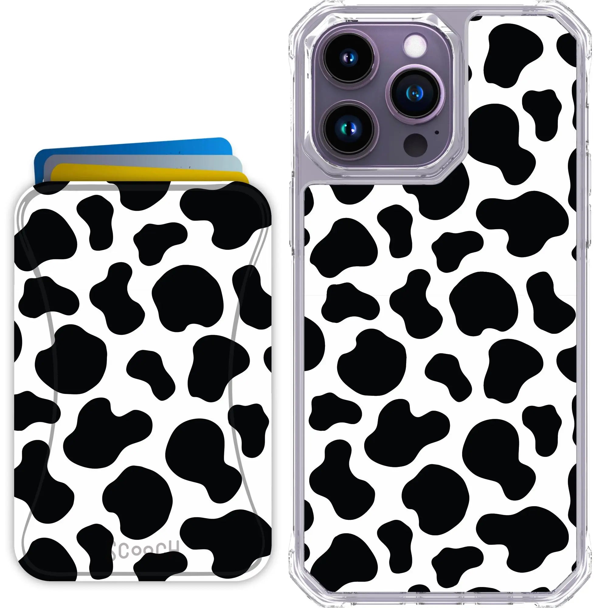 Scooch-MagCase + MagWallet 2.0 MixMatch Bundle for iPhone 14 Pro Max-Cow-Print