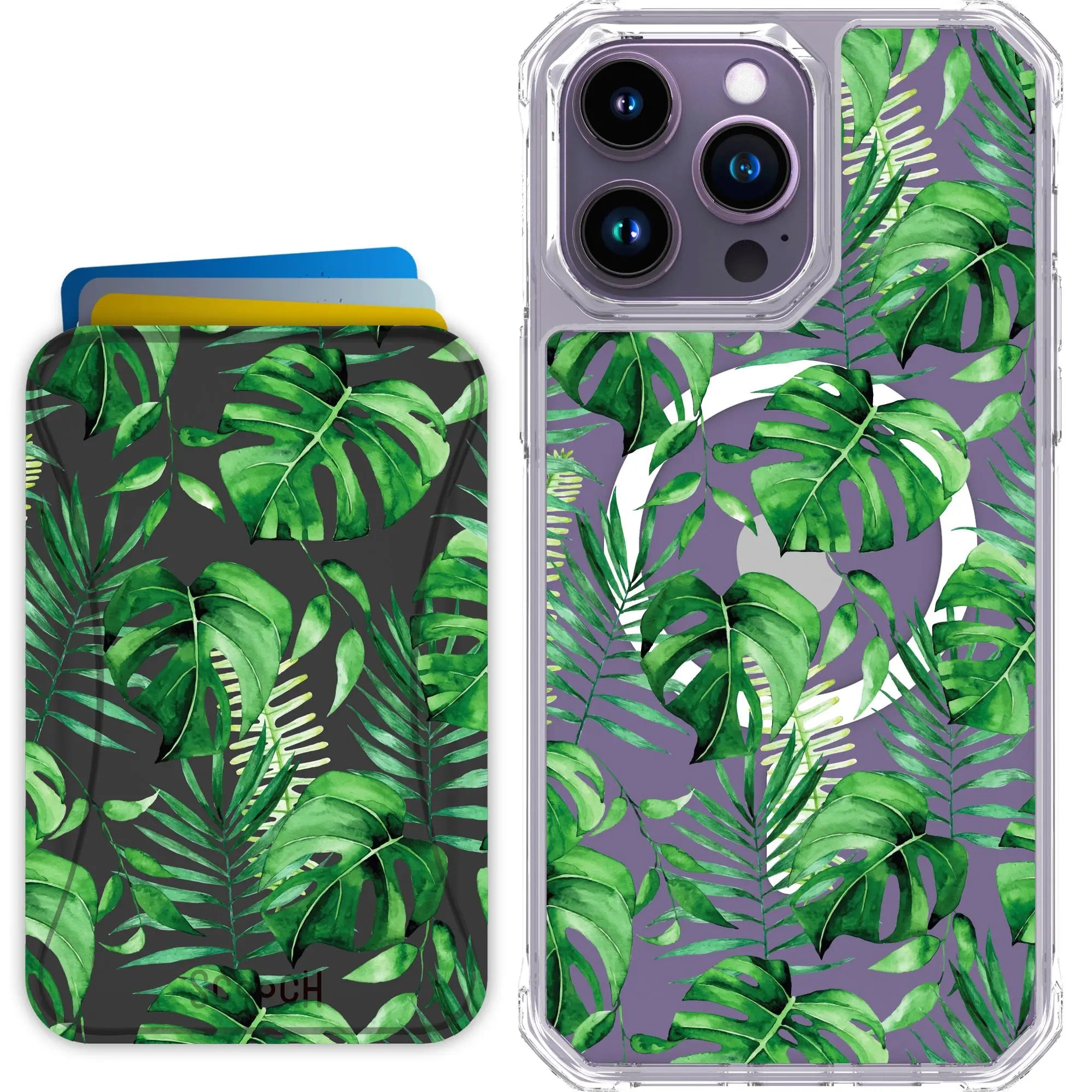 Scooch-MagCase + MagWallet 2.0 MixMatch Bundle for iPhone 14 Pro Max-Monstera