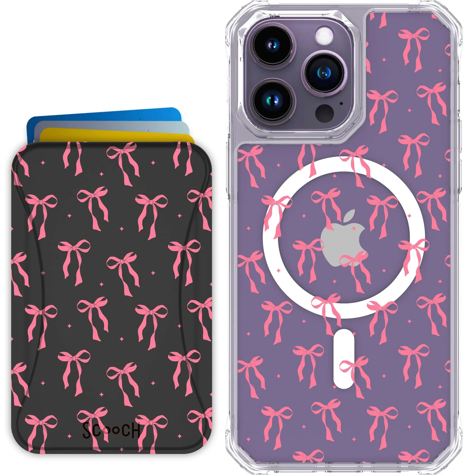 Scooch-MagCase + MagWallet 2.0 MixMatch Bundle for iPhone 14 Pro Max-Pink-Bows