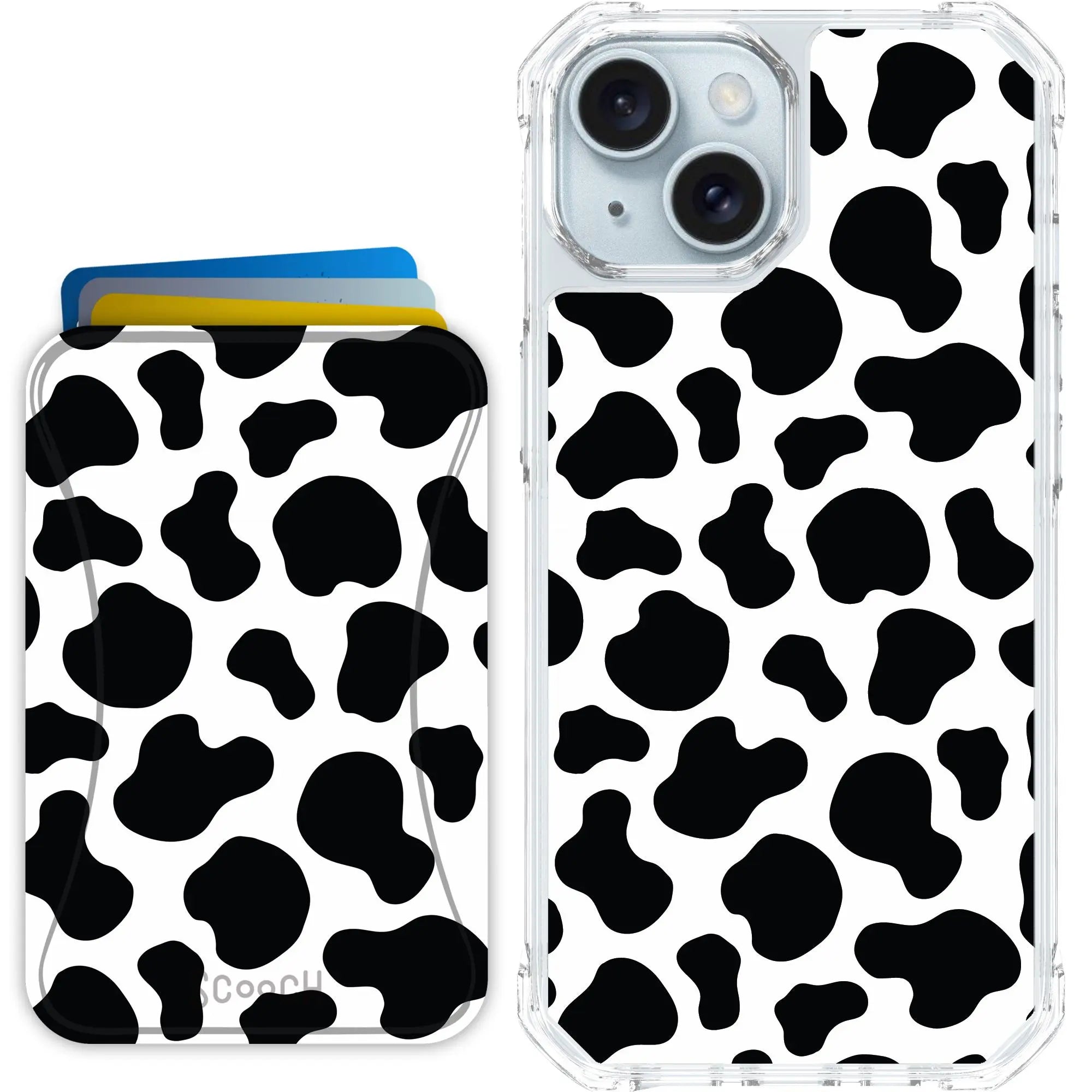 Scooch-MagCase + MagWallet 2.0 MixMatch Bundle for iPhone 15-Cow-Print