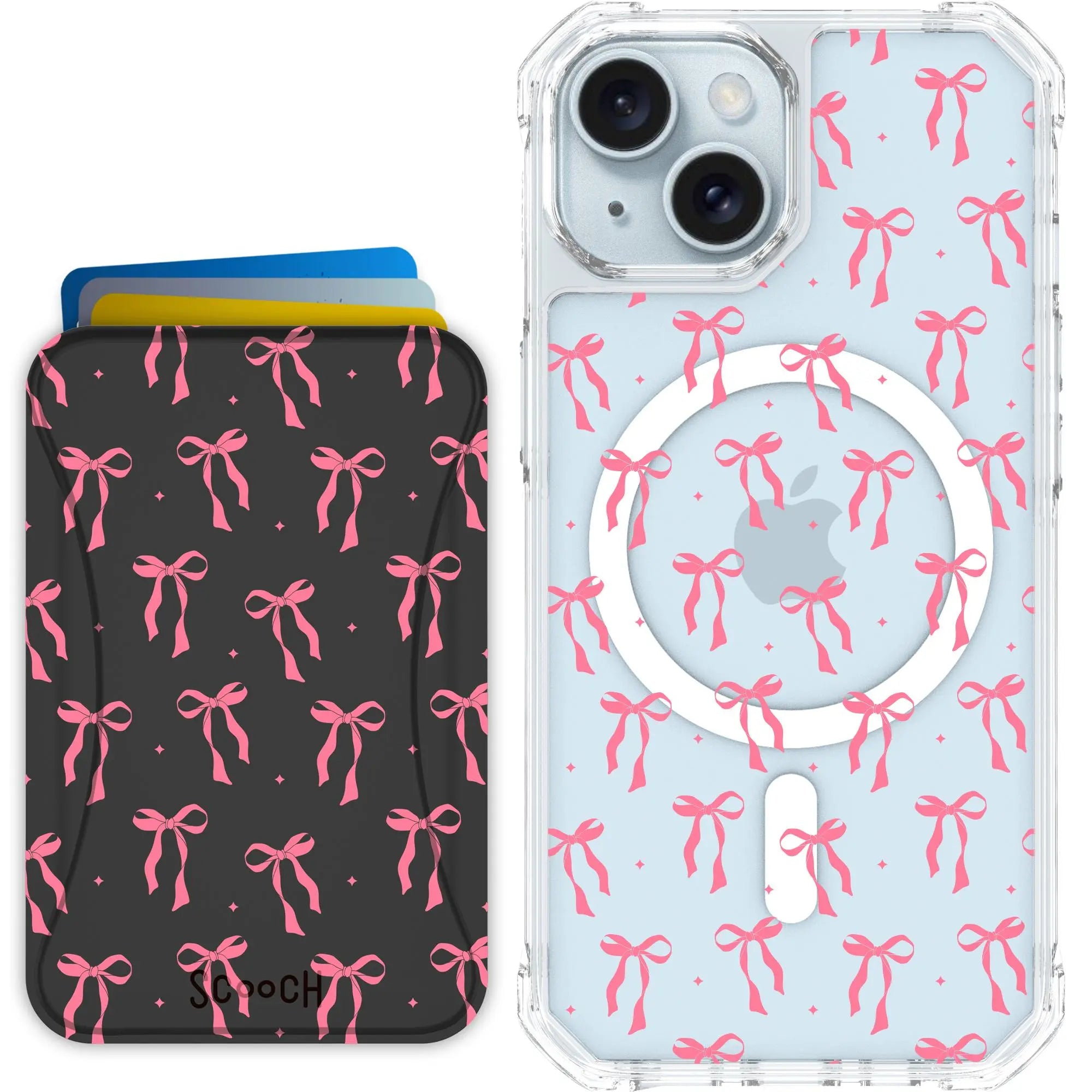 Scooch-MagCase + MagWallet 2.0 MixMatch Bundle for iPhone 15-Pink-Bows