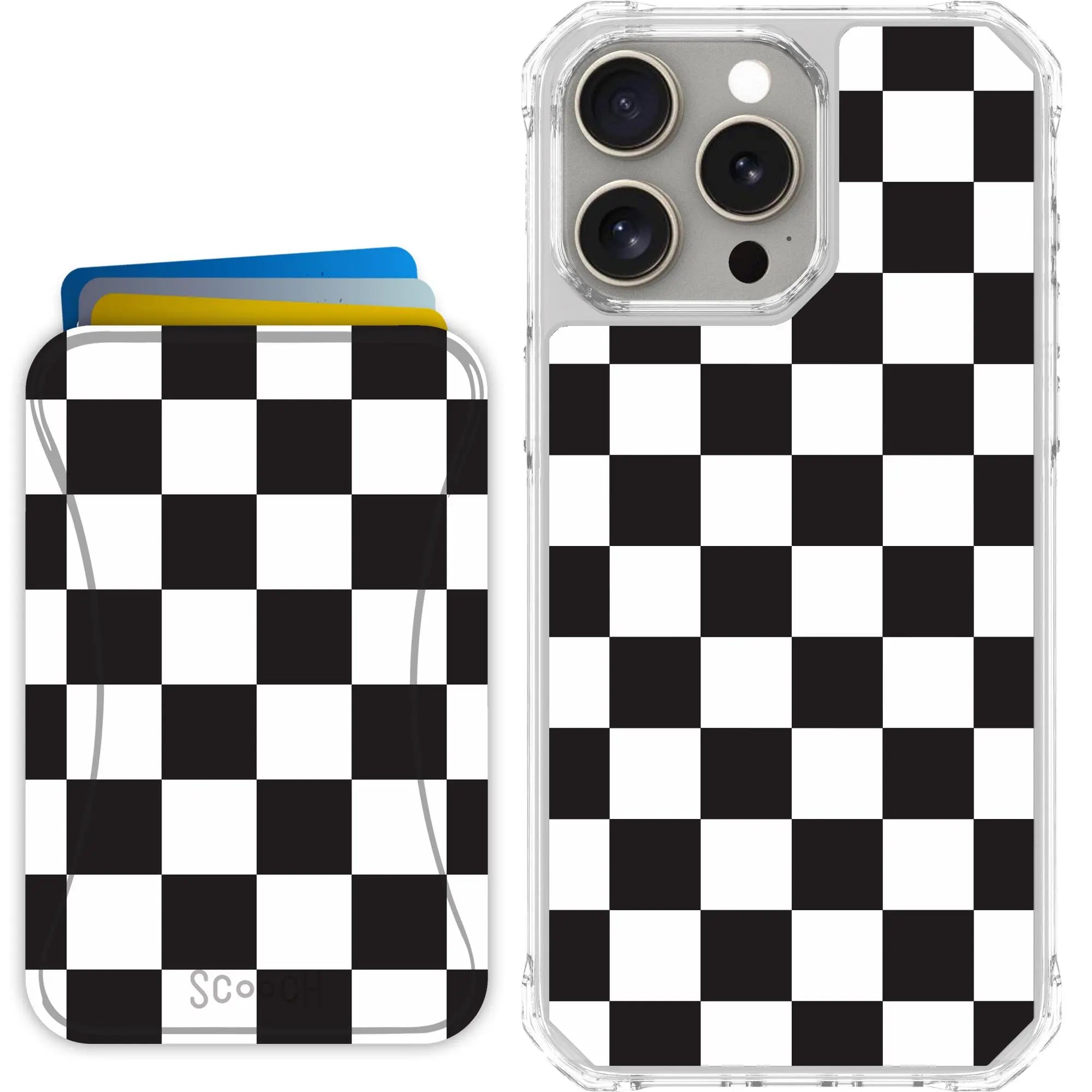 Scooch-MagCase + MagWallet 2.0 MixMatch Bundle for iPhone 15 Pro Max-Checkered